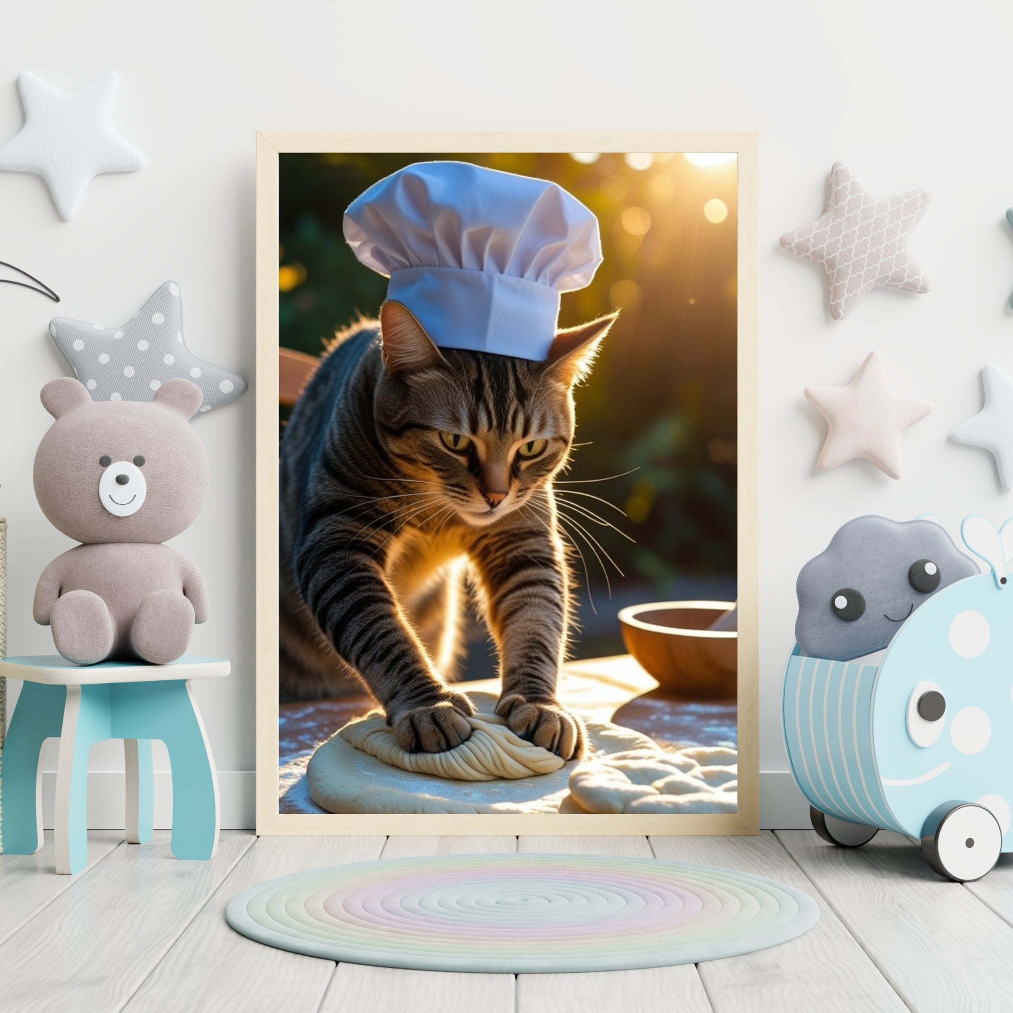Funny Cat Chef Hat Kitchen Printable | Cute Cat Wall Art for Cat Lovers & Foodies | Instant Download