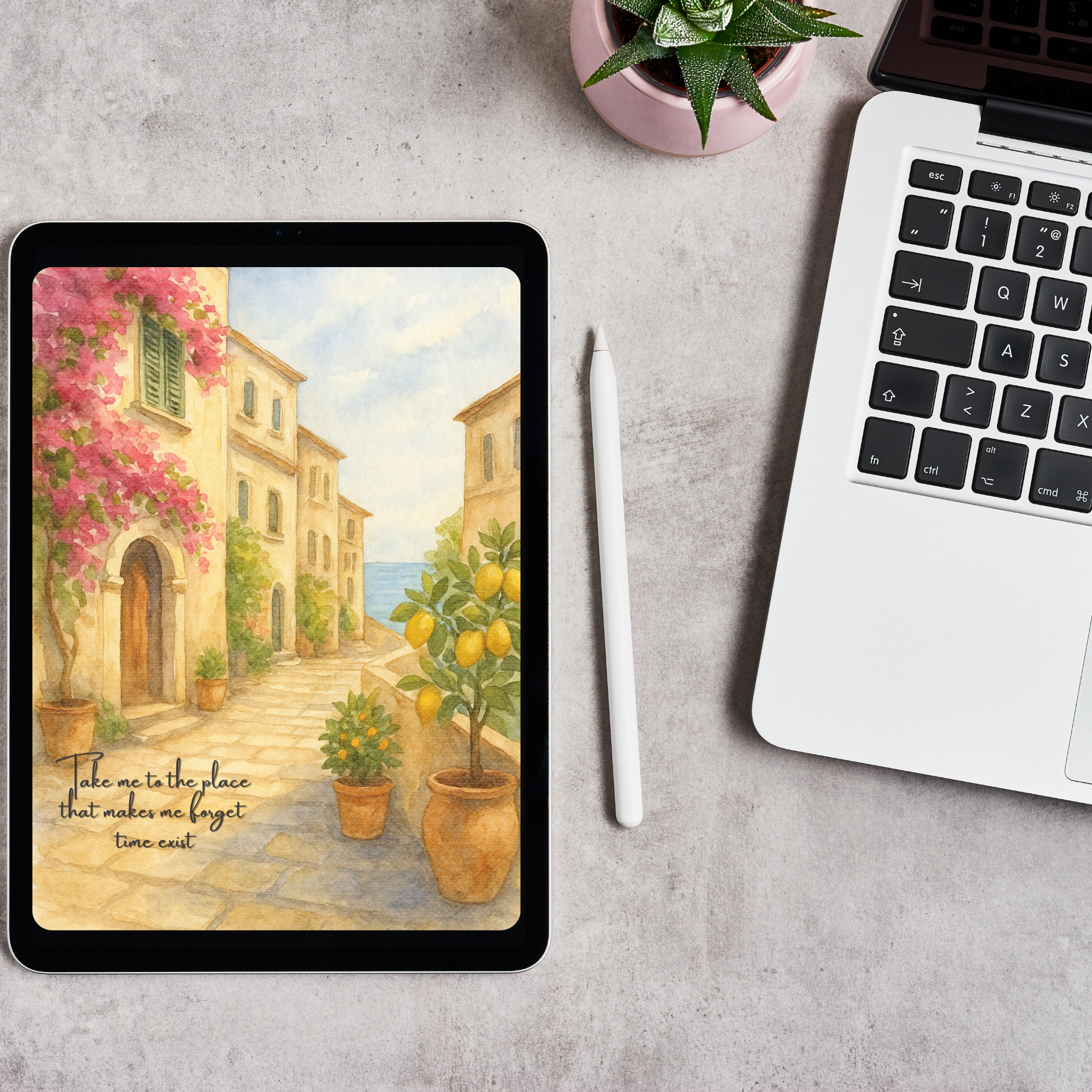 Amalfi Coast Lemon Wall Art Bundle – Printable Decor + Foldable Birthday Card + Phone Wallpaper