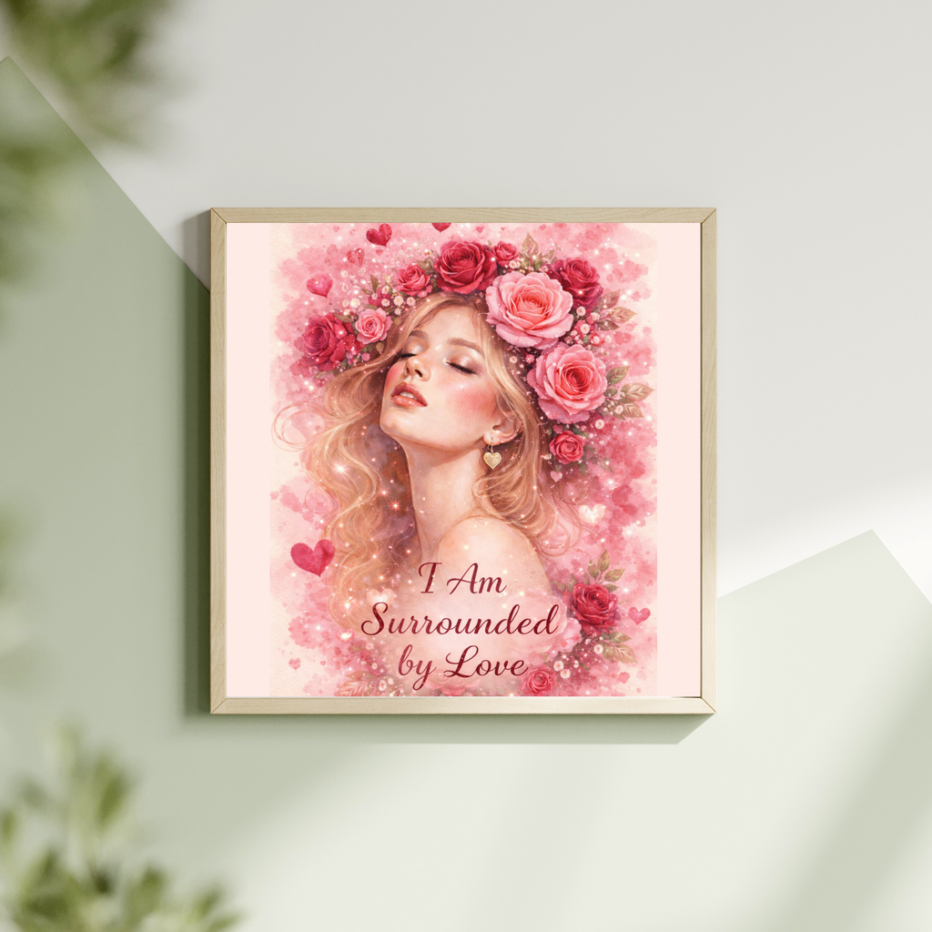 I Am Surrounded by Love – Printable Wall Art | Valentine’s Day Digital Download