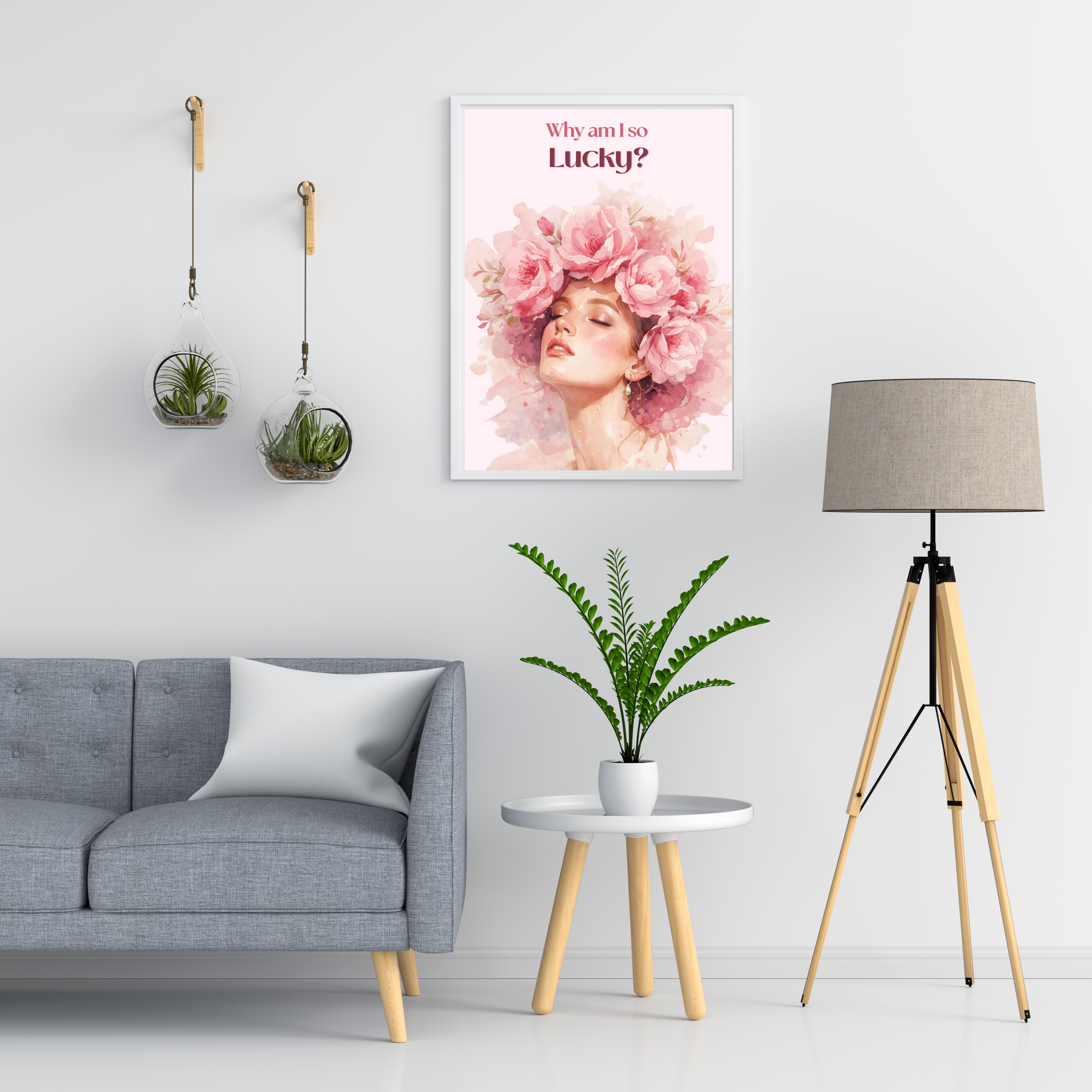 Why Am I So Lucky – Pink Feminine Affirmation Printable Wall Art