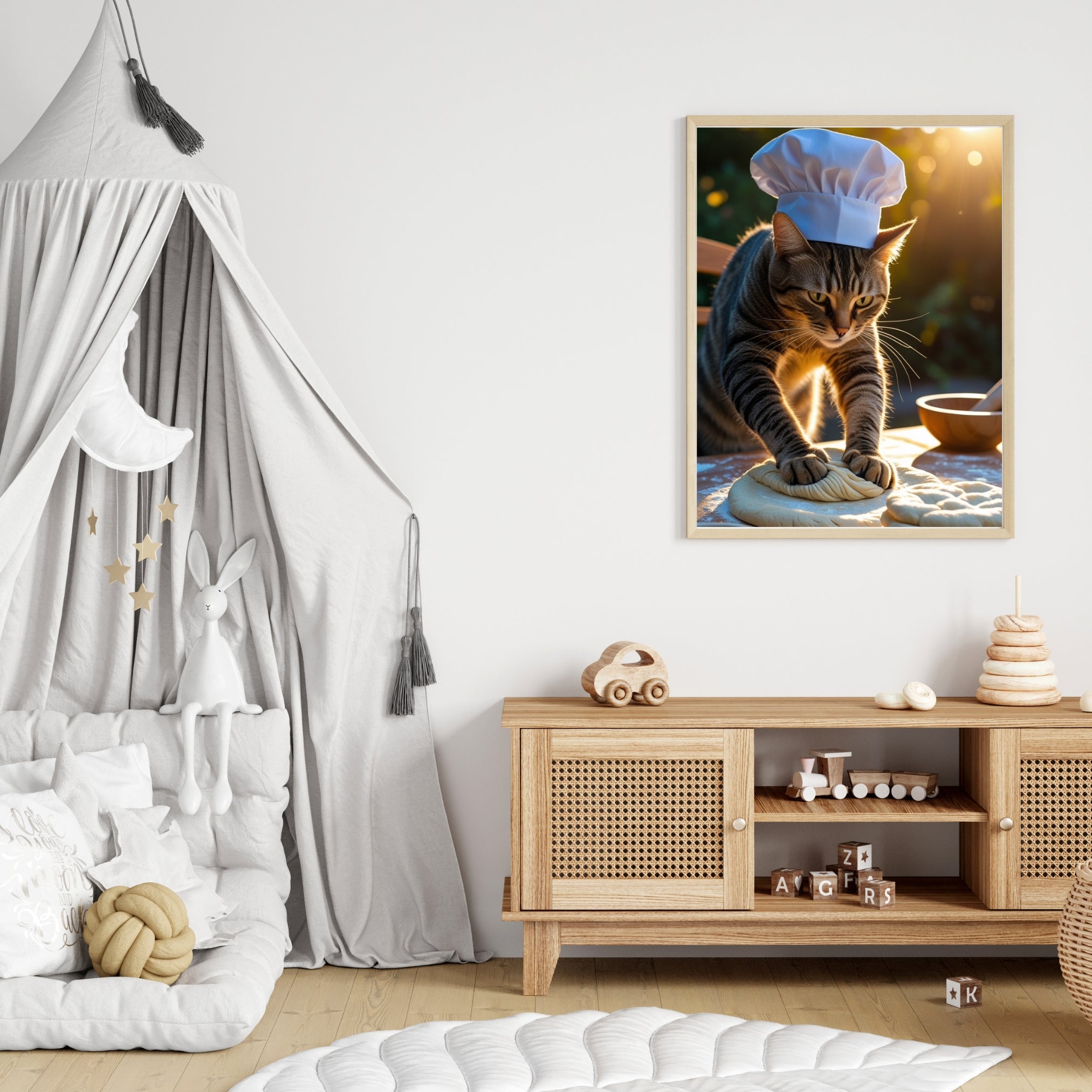 Funny Cat Chef Hat Kitchen Printable | Cute Cat Wall Art for Cat Lovers & Foodies | Instant Download
