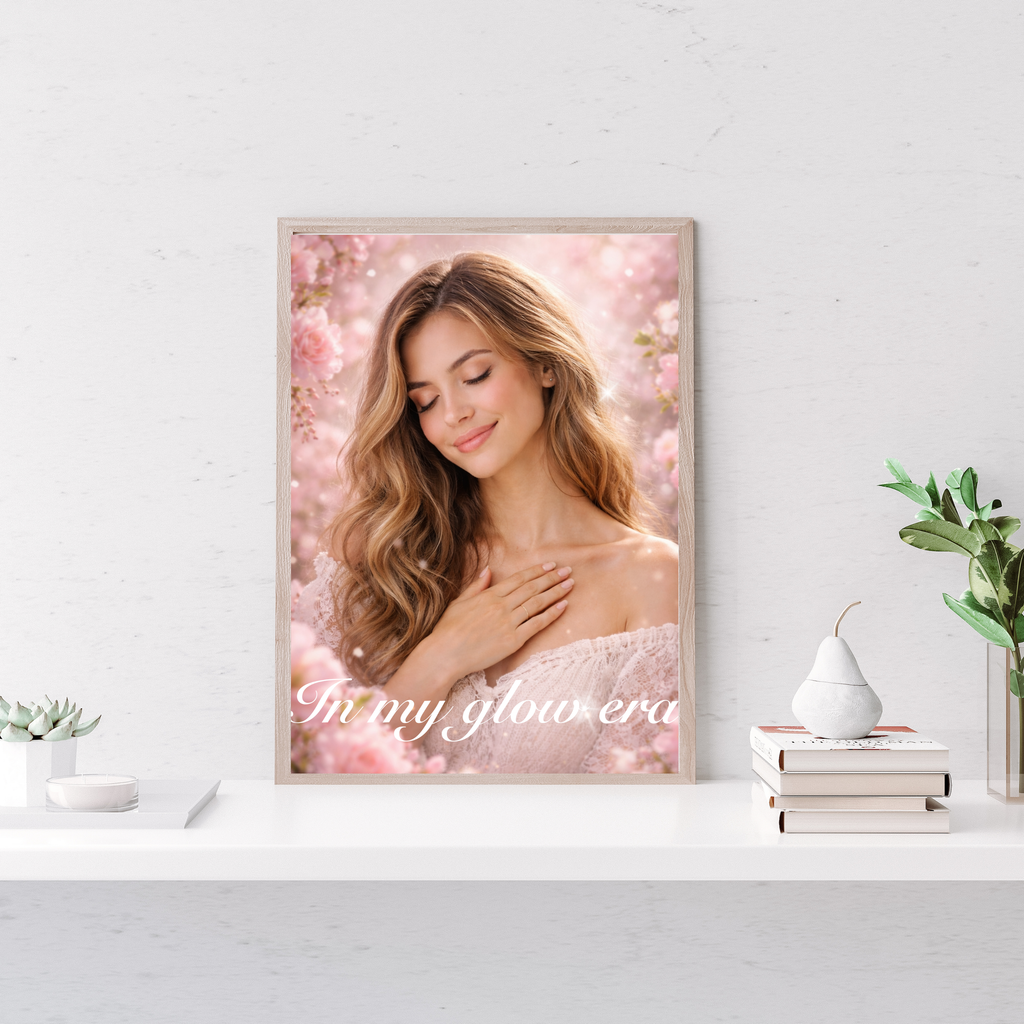 Feminine Floral Wall Art Printable | Self Love Portrait Decor