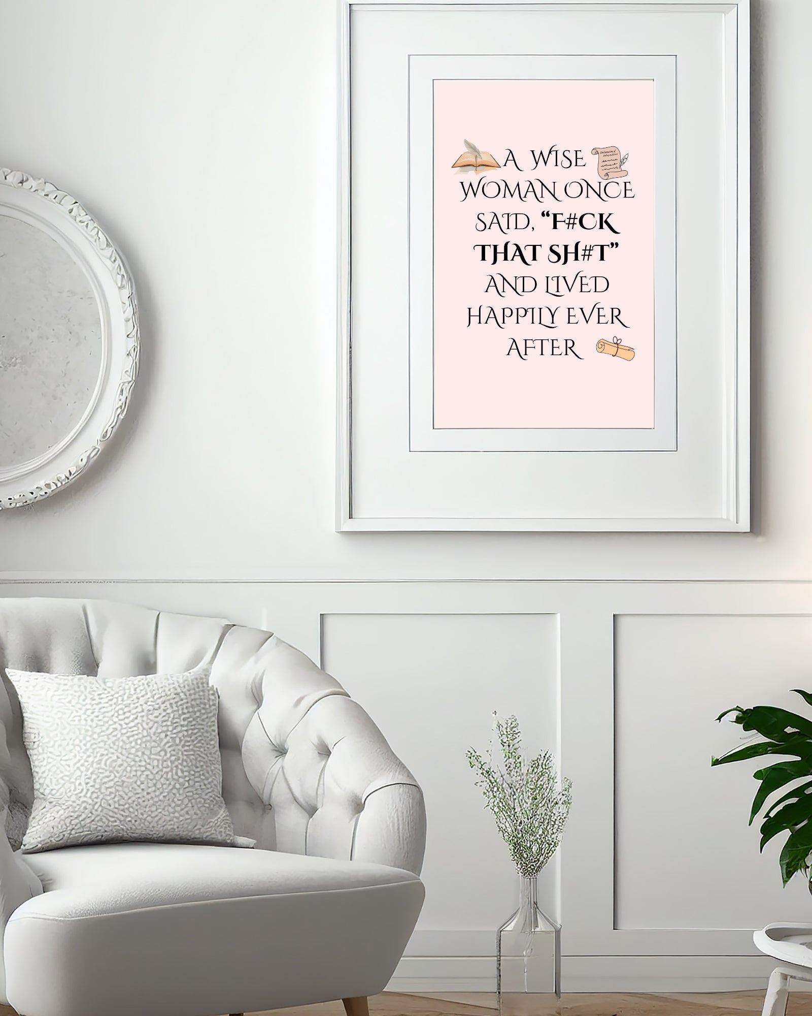 Funny Feminist Wall Art for Women – “F#ck That Sh#t” Printable Quote – Sassy Digital Download for Home Office or Dorm Decor.