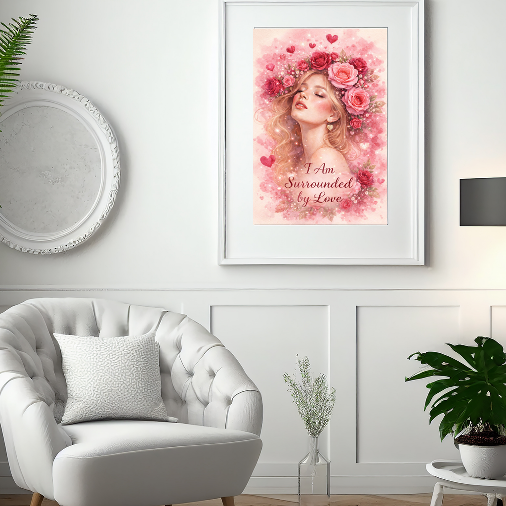 I Am Surrounded by Love – Printable Wall Art | Valentine’s Day Digital Download