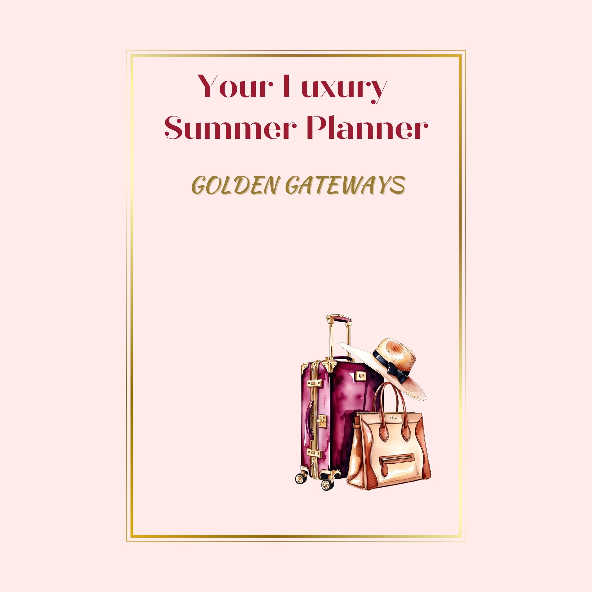 Digital Travel Planner PDF – Elegant Weekly Itinerary & Packing List PDF, Printable + Tablet Friendly