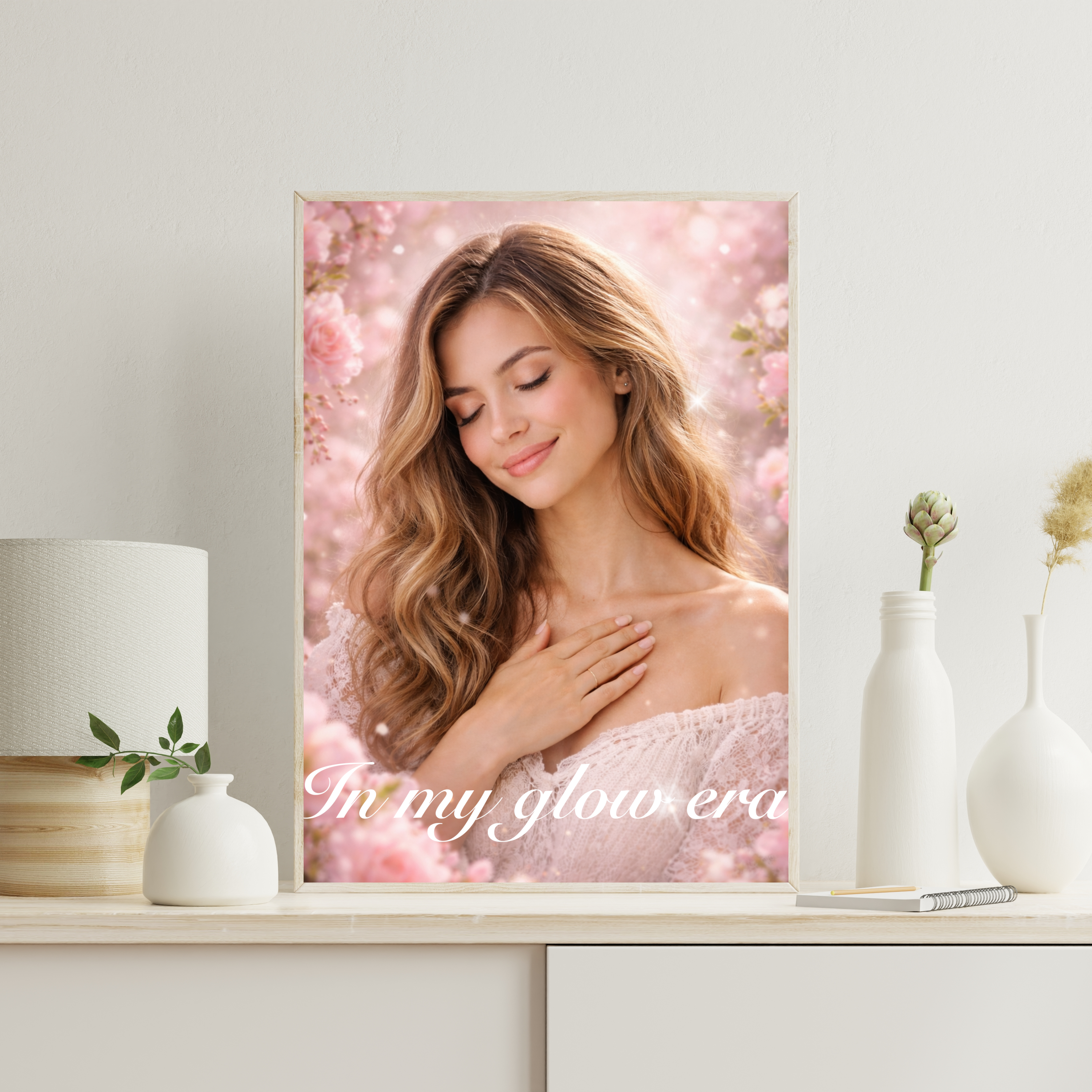 Feminine Floral Wall Art Printable | Self Love Portrait Decor