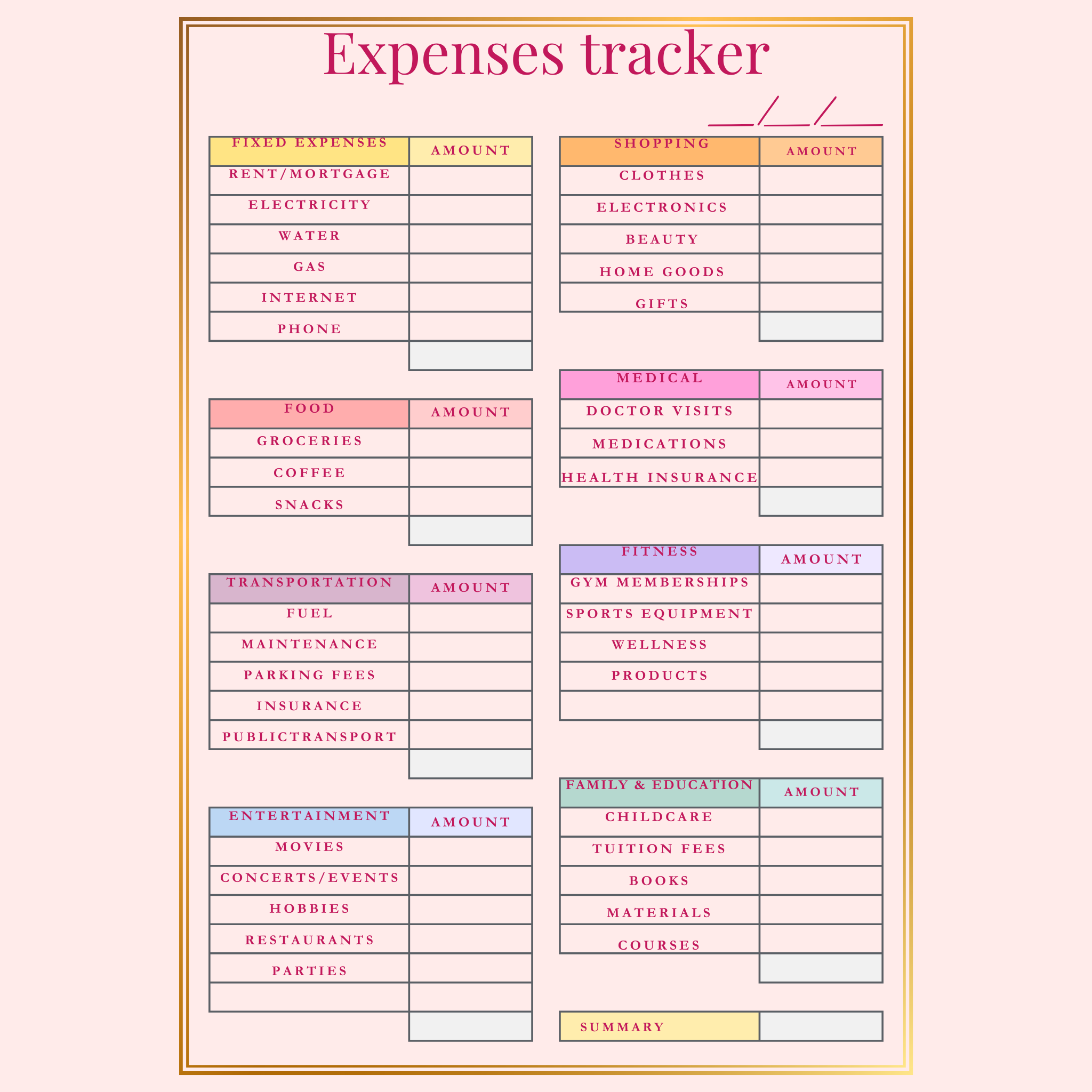Millionaire Planner — Digital Wealth & Goal Setting Workbook (Pink & Gold)