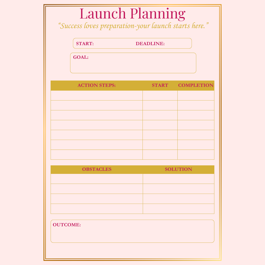 Millionaire Planner — Digital Wealth & Goal Setting Workbook (Pink & Gold)