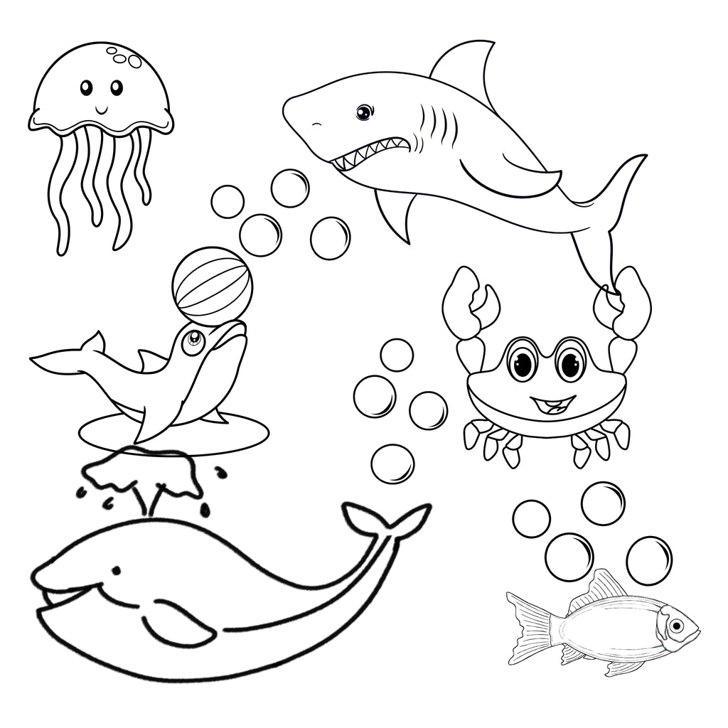 Ocean Animal Coloring Book  – Perfect for Kids' Preschool and Kindergarten Activities | Fun and Educational Ocean Animal Coloring Sheets