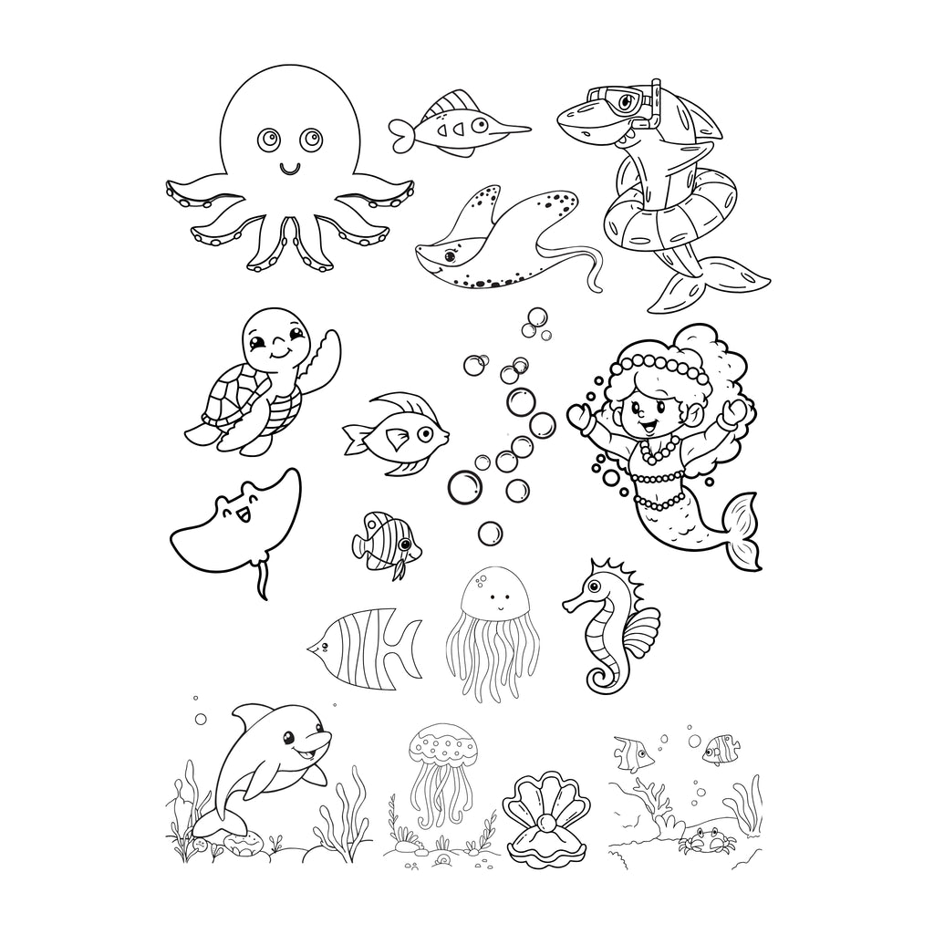 Ocean Animal Coloring Book  – Perfect for Kids' Preschool and Kindergarten Activities | Fun and Educational Ocean Animal Coloring Sheets