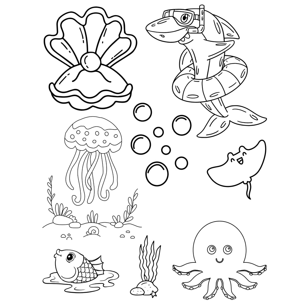 Ocean Animal Coloring Book  – Perfect for Kids' Preschool and Kindergarten Activities | Fun and Educational Ocean Animal Coloring Sheets