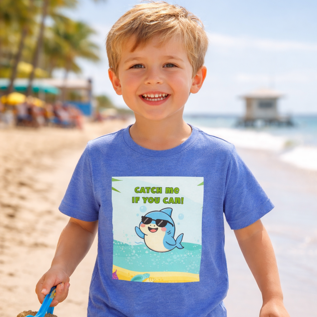 Catch Me If You Can Shark T-Shirt – Cute Toddler Tee, Fun Summer Kids Shirt