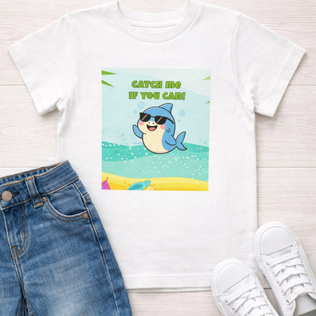 Catch Me If You Can Shark T-Shirt – Cute Toddler Tee, Fun Summer Kids Shirt