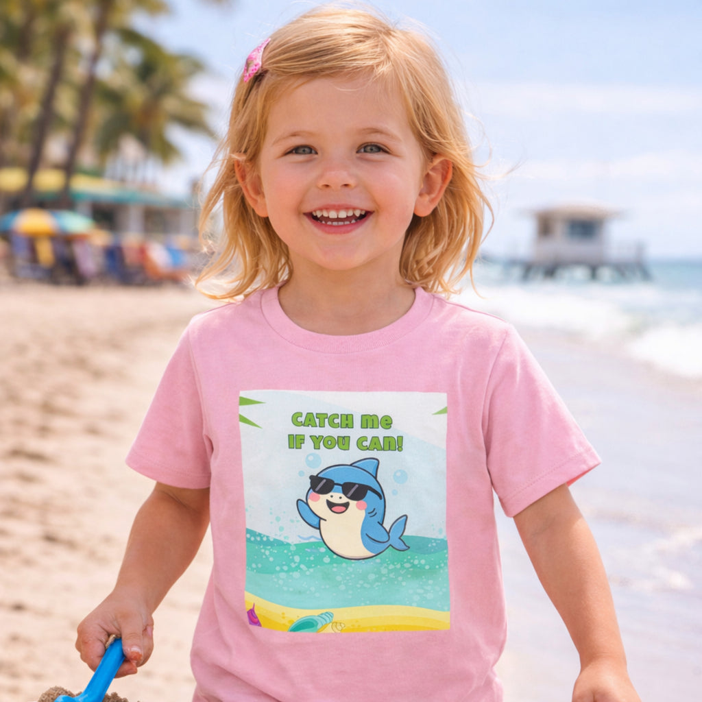 Catch Me If You Can Shark T-Shirt – Cute Toddler Tee, Fun Summer Kids Shirt
