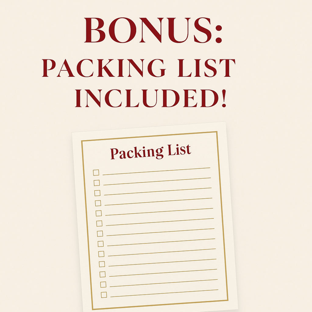 Digital Travel Planner PDF – Elegant Weekly Itinerary & Packing List PDF, Printable + Tablet Friendly