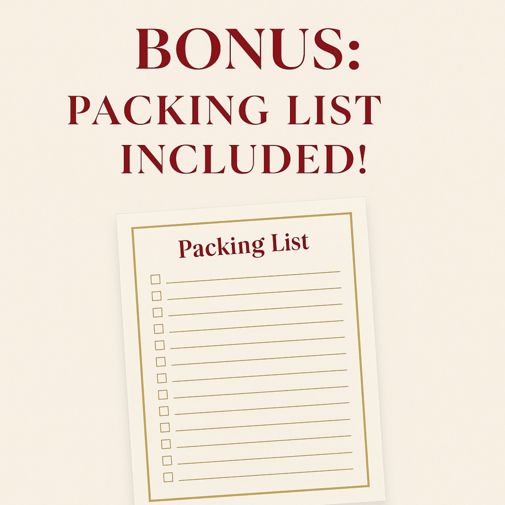 Digital Travel Planner PDF – Elegant Weekly Itinerary & Packing List PDF, Printable + Tablet Friendly