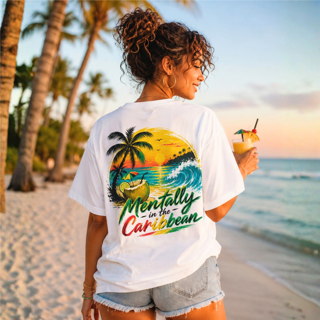 Mentally in the Caribbean | Tropical Vacation Tee