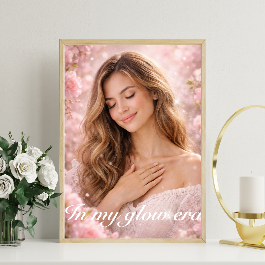 Feminine Floral Wall Art Printable | Self Love Portrait Decor