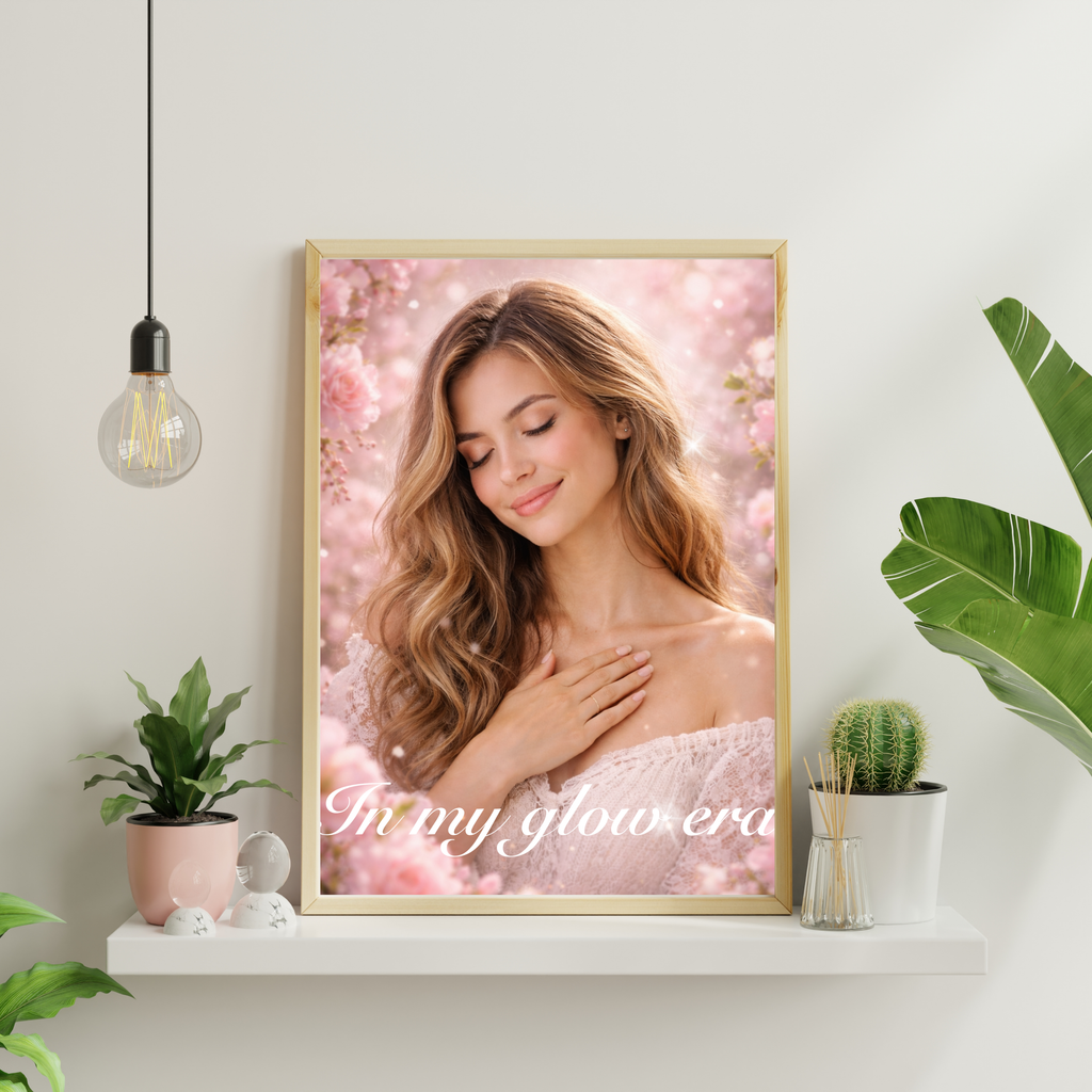 Feminine Floral Wall Art Printable | Self Love Portrait Decor