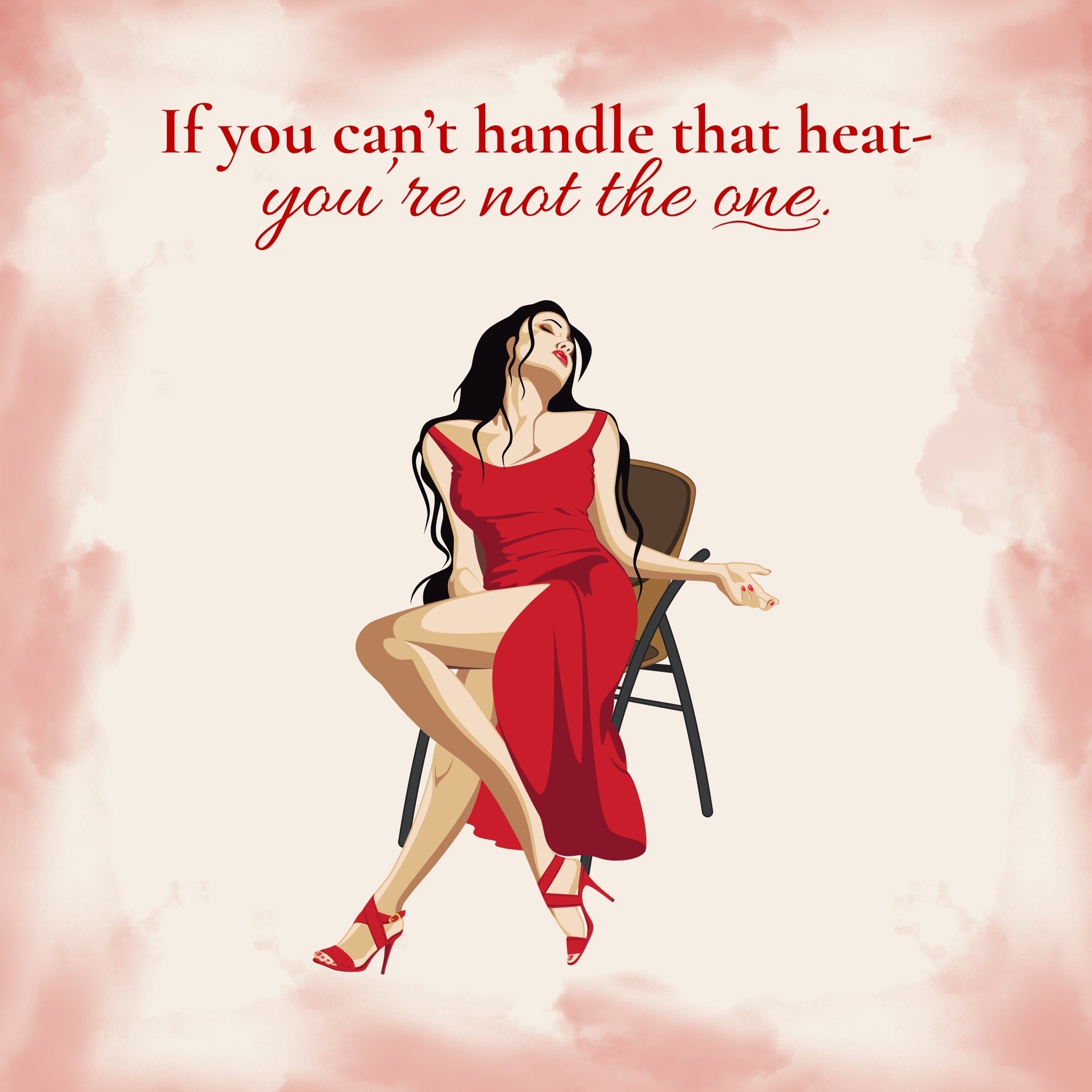 Confident Woman in Red Dress Wall Art Printable – Bold Feminine Energy Quote Poster