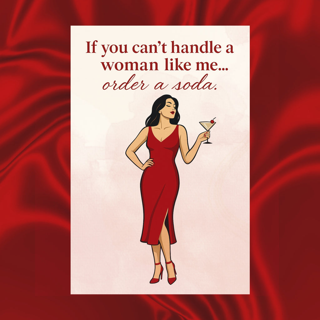 Order a Soda – Confident Woman Red Dress Wall Art Printable | Bold Feminine Quote