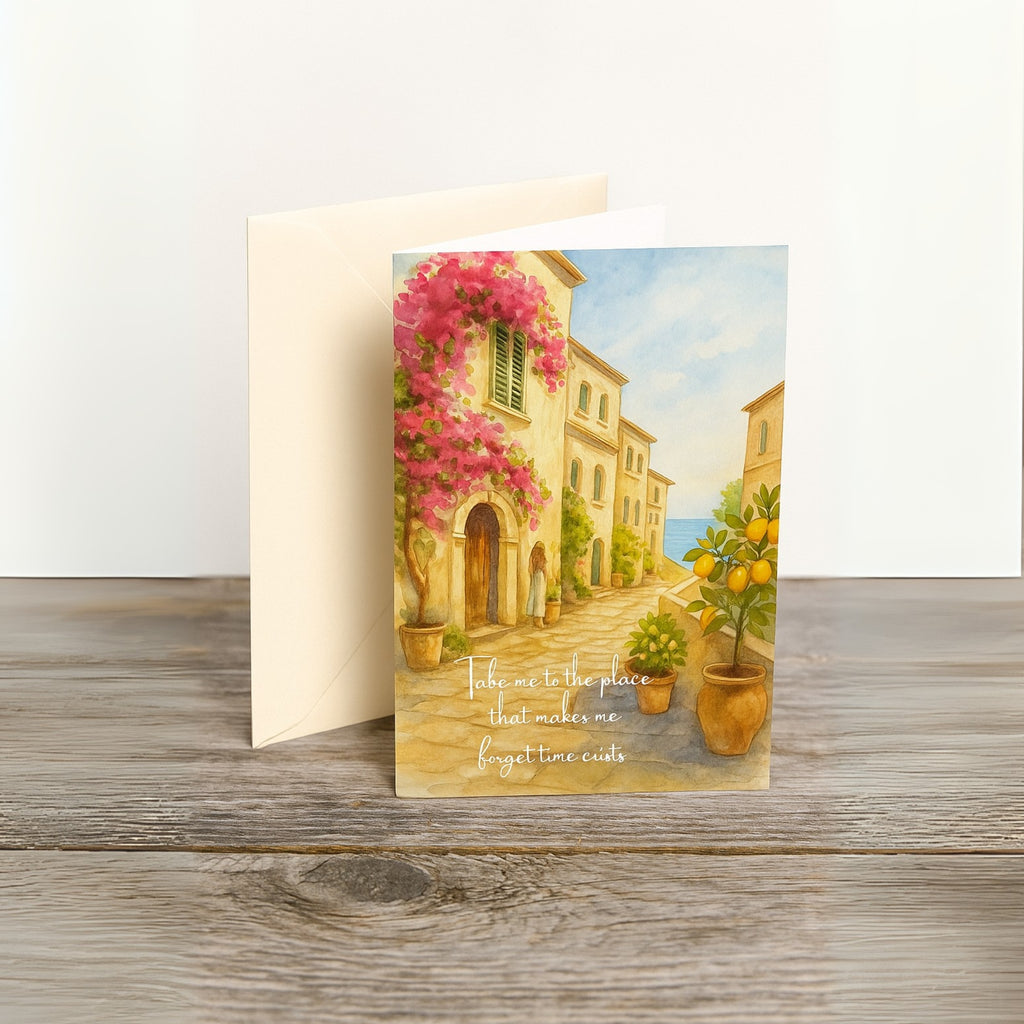 Amalfi Coast Lemon Wall Art Bundle – Printable Decor + Foldable Birthday Card + Phone Wallpaper