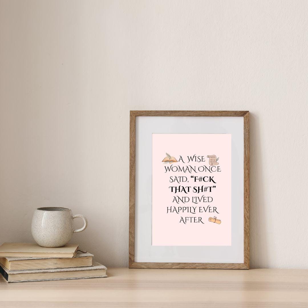 Funny Printable Wall Art for Women – Sassy Quote “Fck That Sht” – Digital Download | Feminist Decor, Empowerment Gift, Humor Poster
