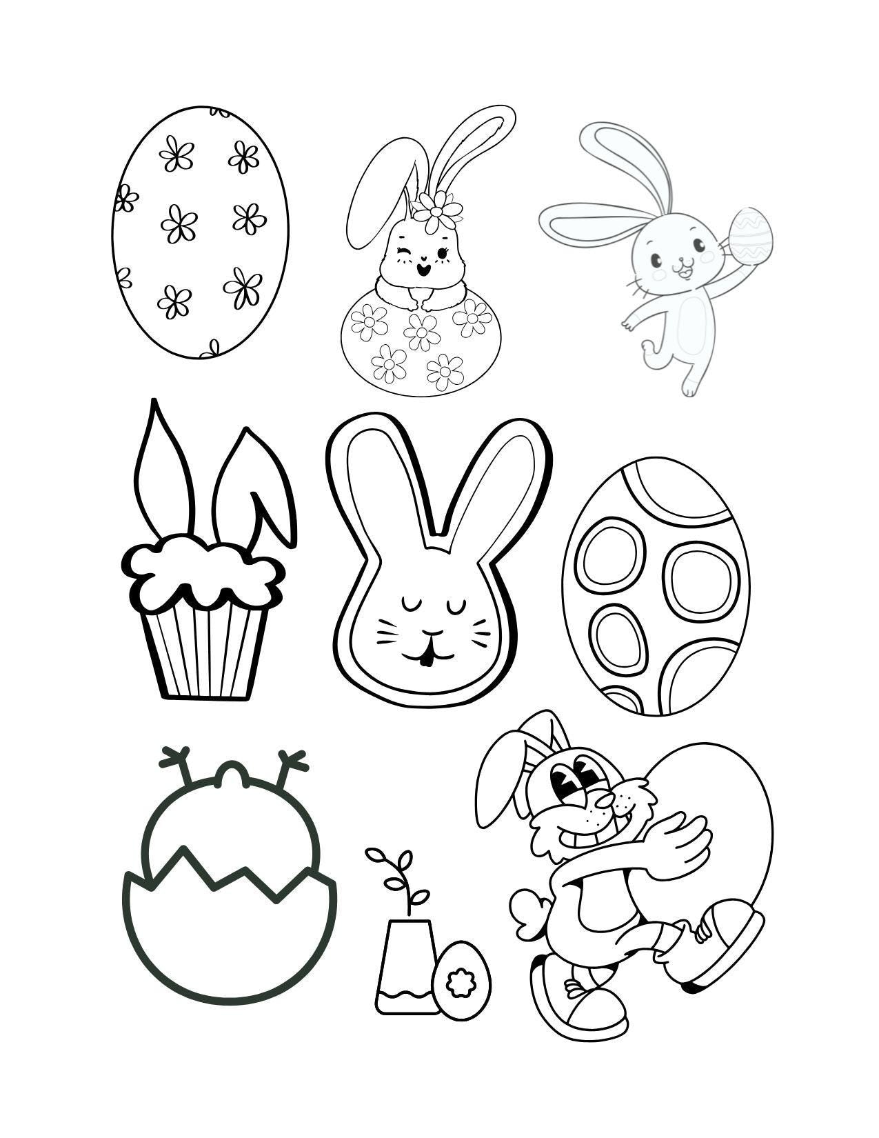 Spring & Easter Coloring Book for Kids – Pocket-Size Printable Activity Book, Digital Download