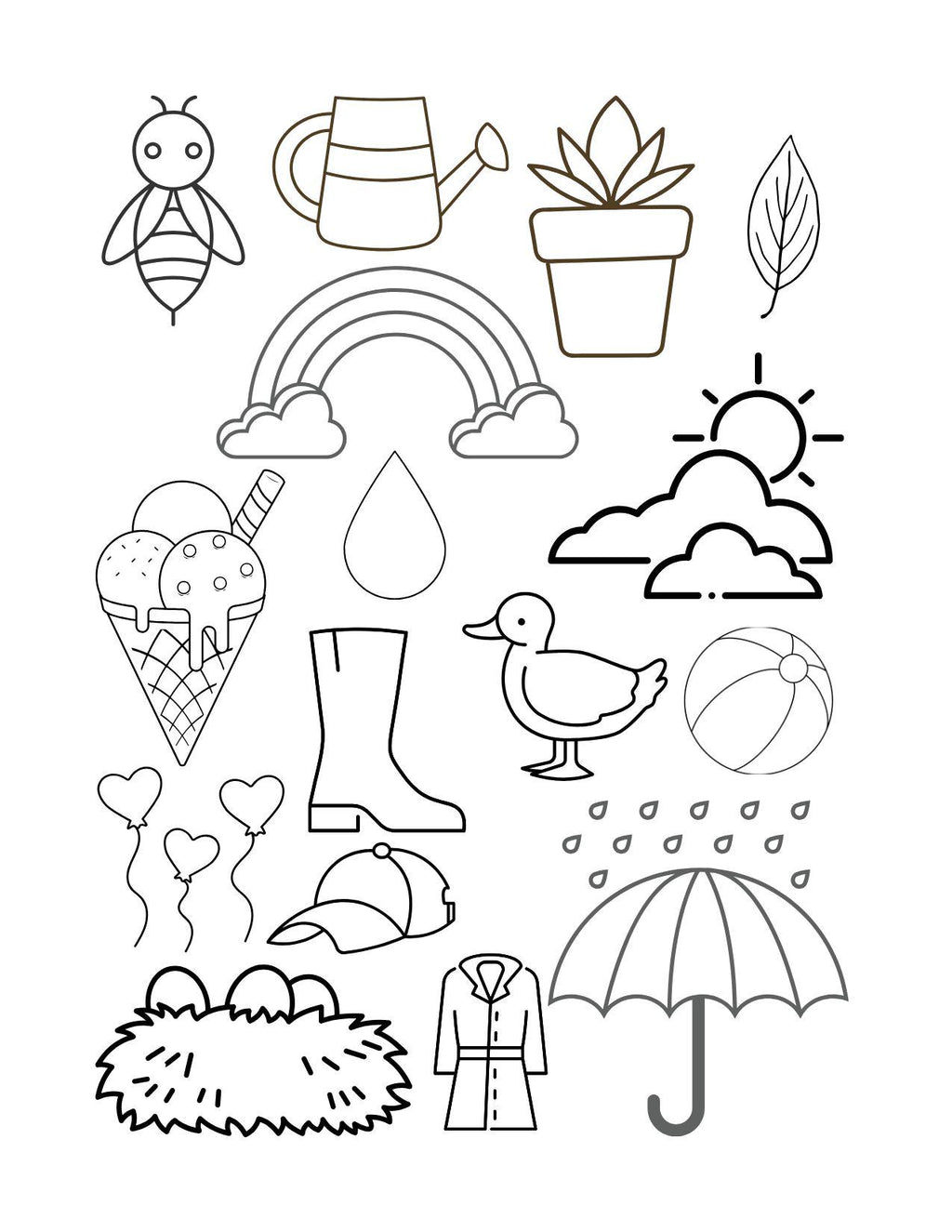 Spring & Easter Coloring Book for Kids – Pocket-Size Printable Activity Book, Digital Download