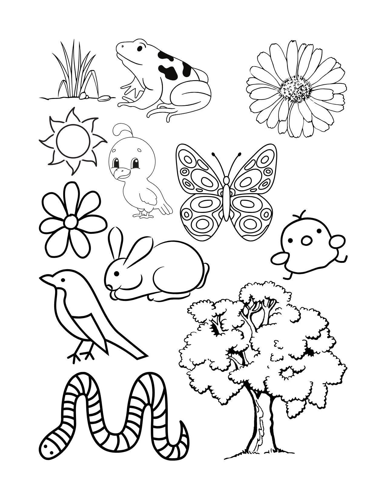 Spring & Easter Coloring Book for Kids – Pocket-Size Printable Activity Book, Digital Download