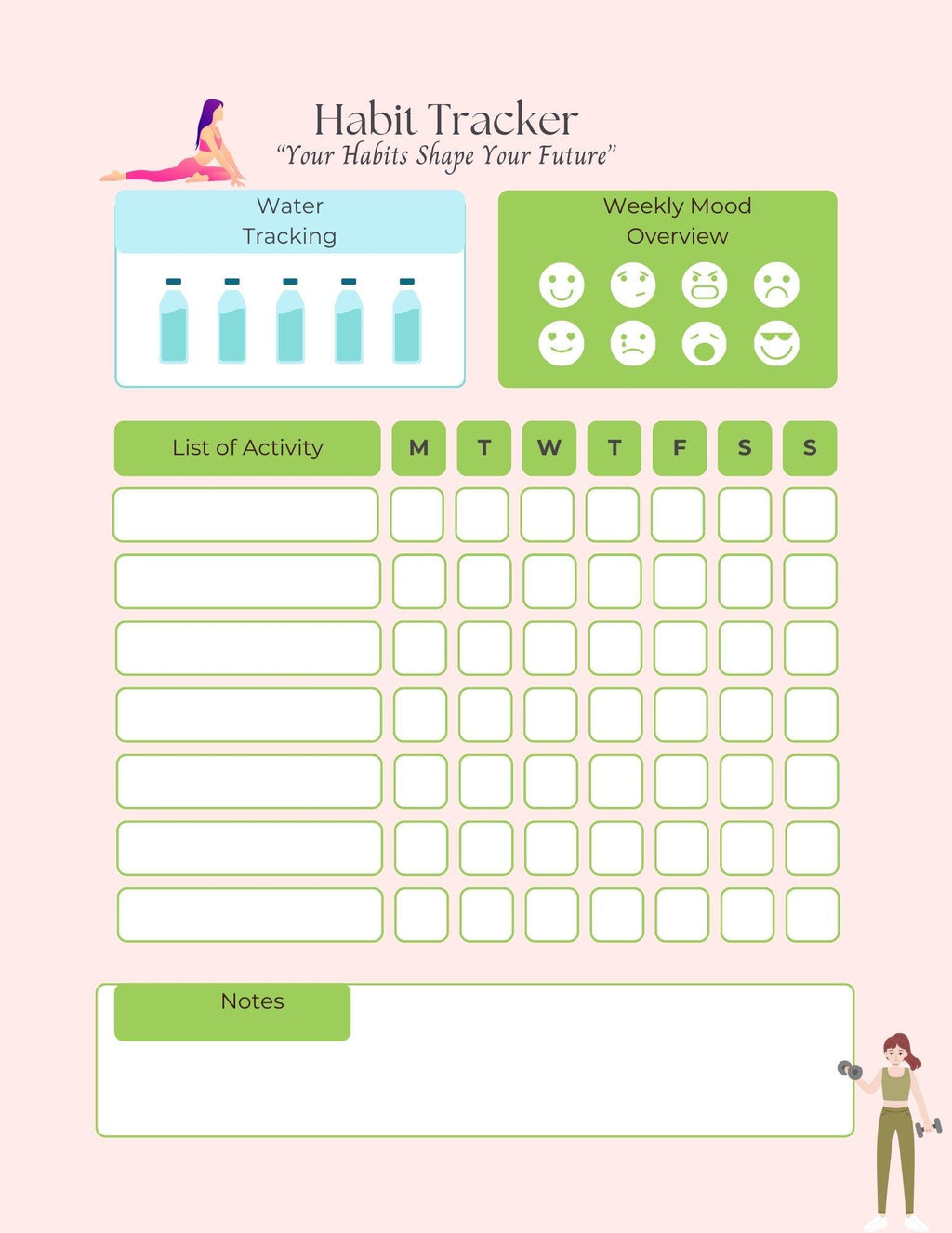 Printable Self-Care Planner PDF | Mental Health & Wellness Journal | Daily Affirmations, Gratitude, Habit Tracker, Vision Board