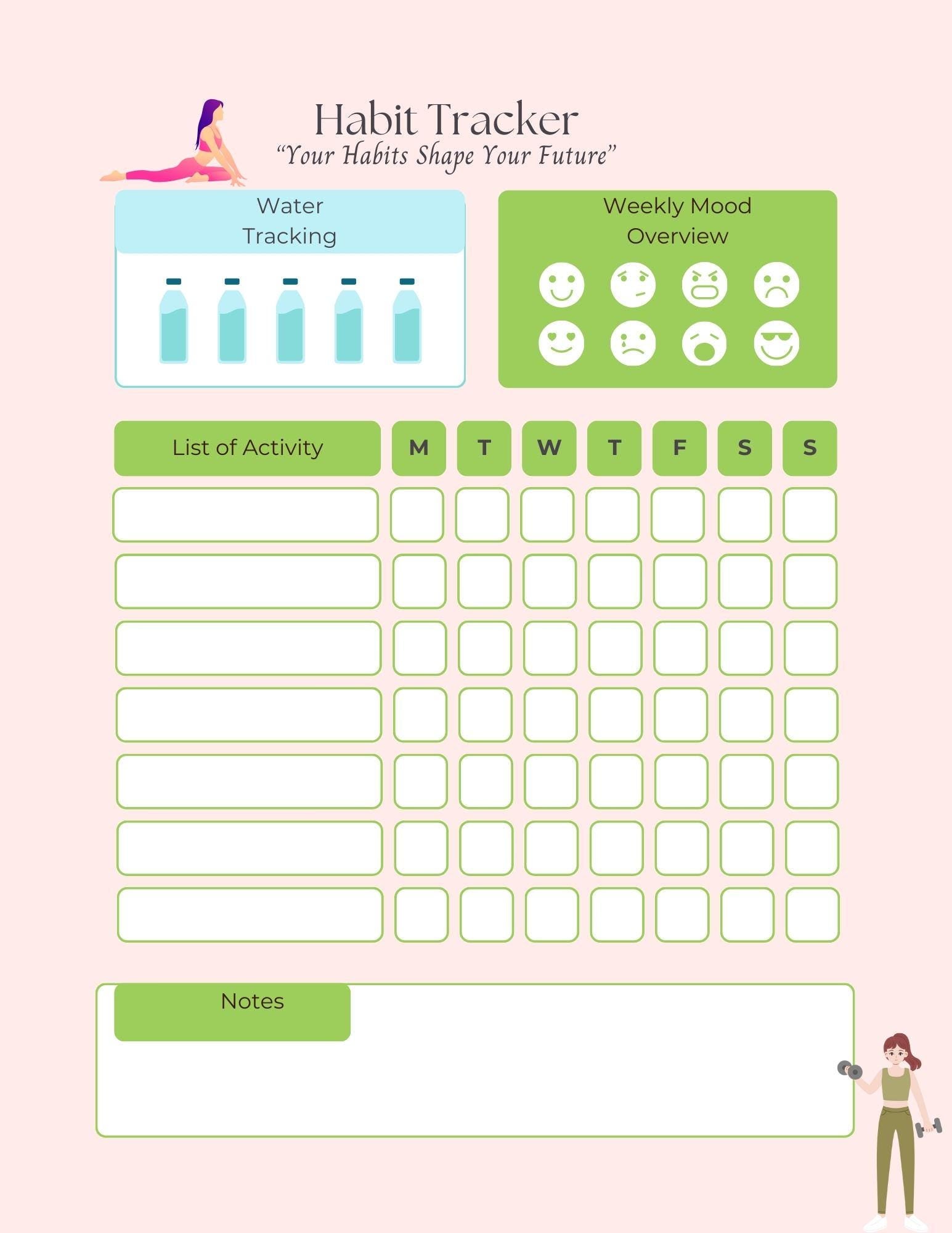 Printable Self-Care Planner PDF | Mental Health & Wellness Journal | Daily Affirmations, Gratitude, Habit Tracker, Vision Board