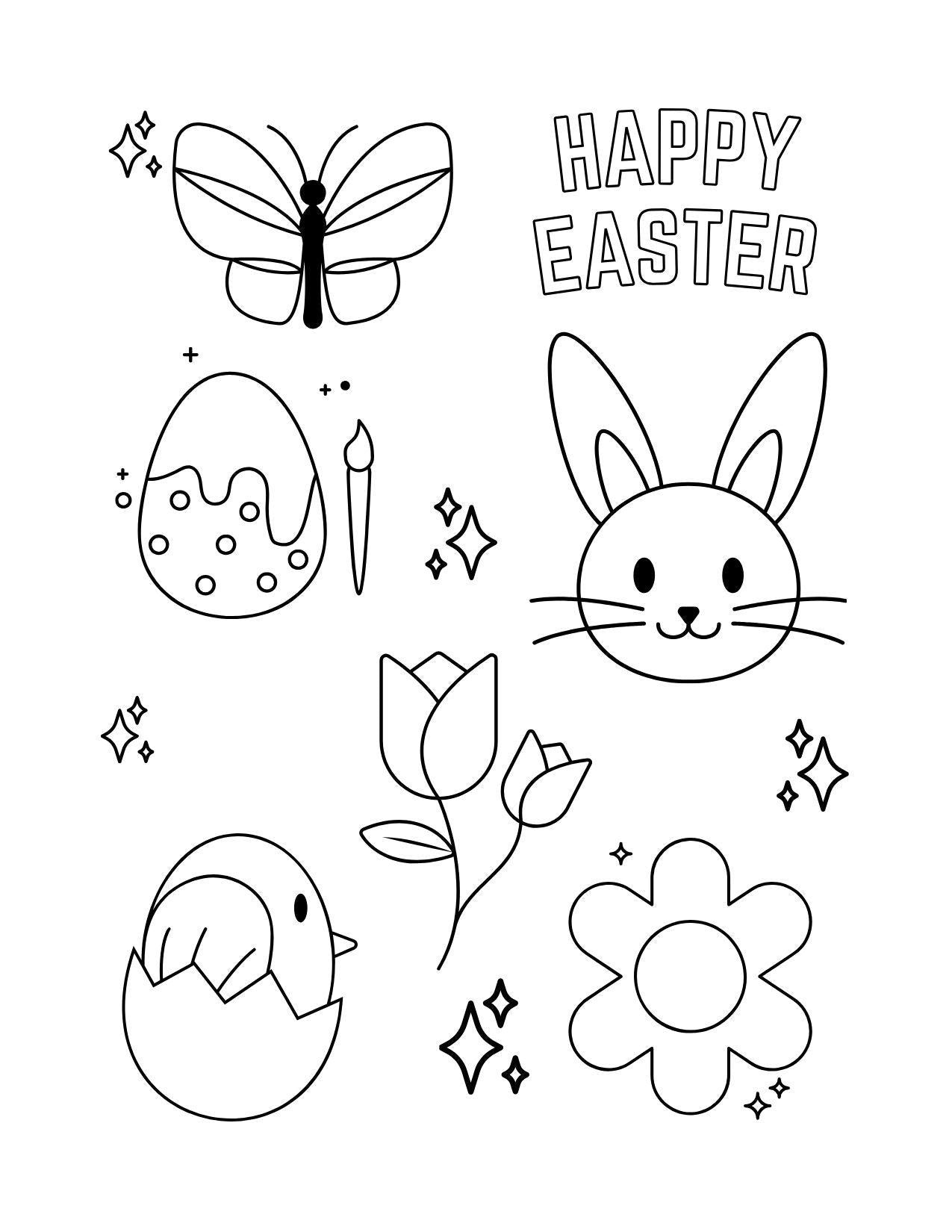Spring & Easter Coloring Book for Kids – Pocket-Size Printable Activity Book, Digital Download