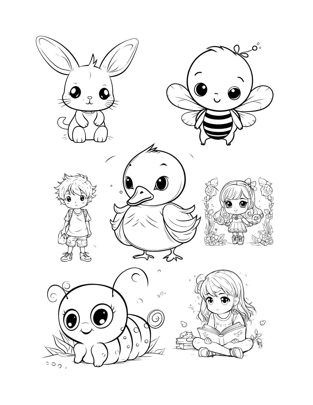 Spring & Easter Coloring Book for Kids – Pocket-Size Printable Activity Book, Digital Download