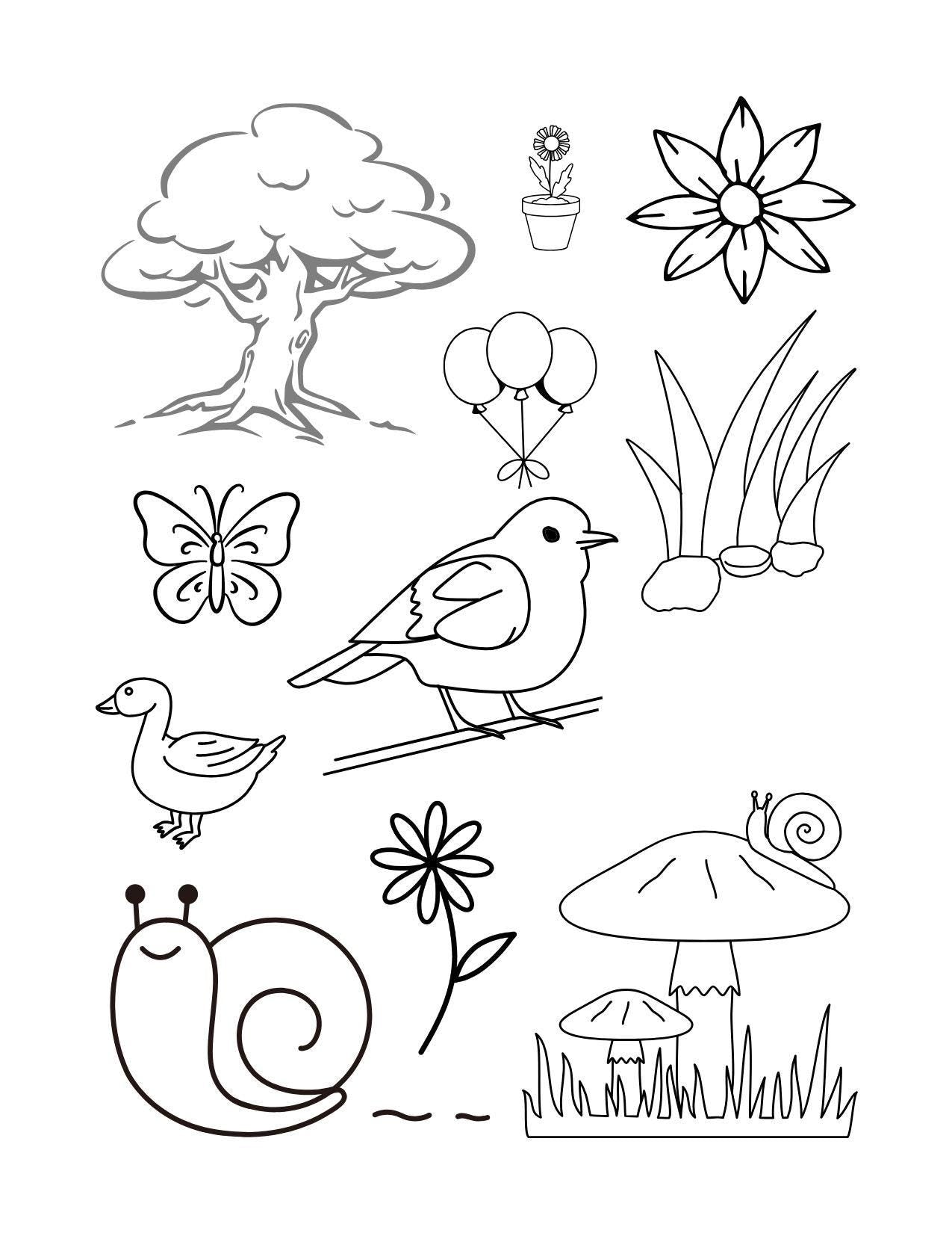 Spring & Easter Coloring Book for Kids – Pocket-Size Printable Activity Book, Digital Download