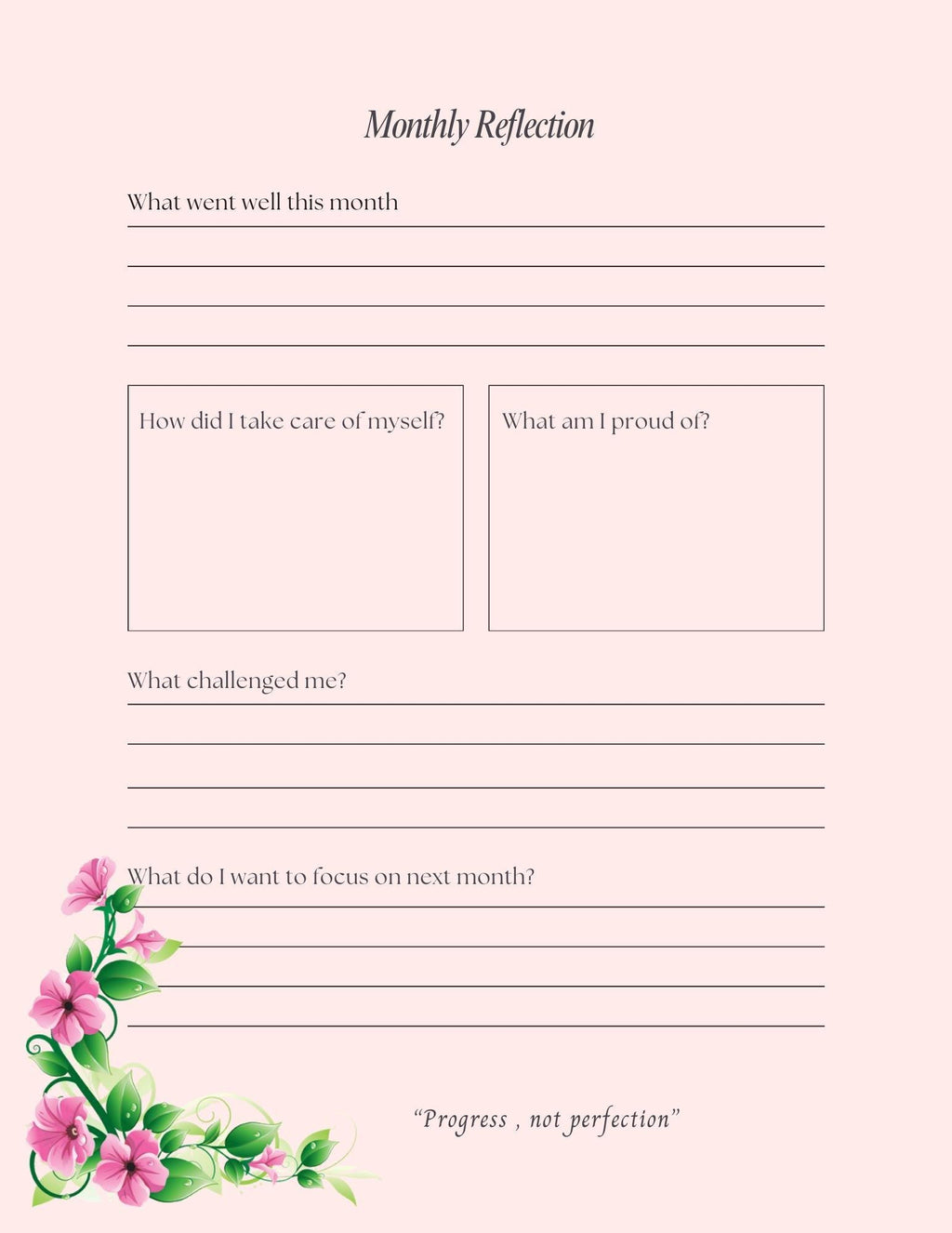 Printable Self-Care Planner PDF | Mental Health & Wellness Journal | Daily Affirmations, Gratitude, Habit Tracker, Vision Board