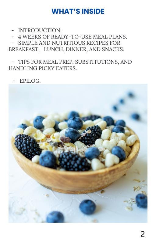 Kids Meal Plan Printable PDF | Weekly Menu for Busy Parents | Healthy Lunch & Dinner Ideas | Digital Download