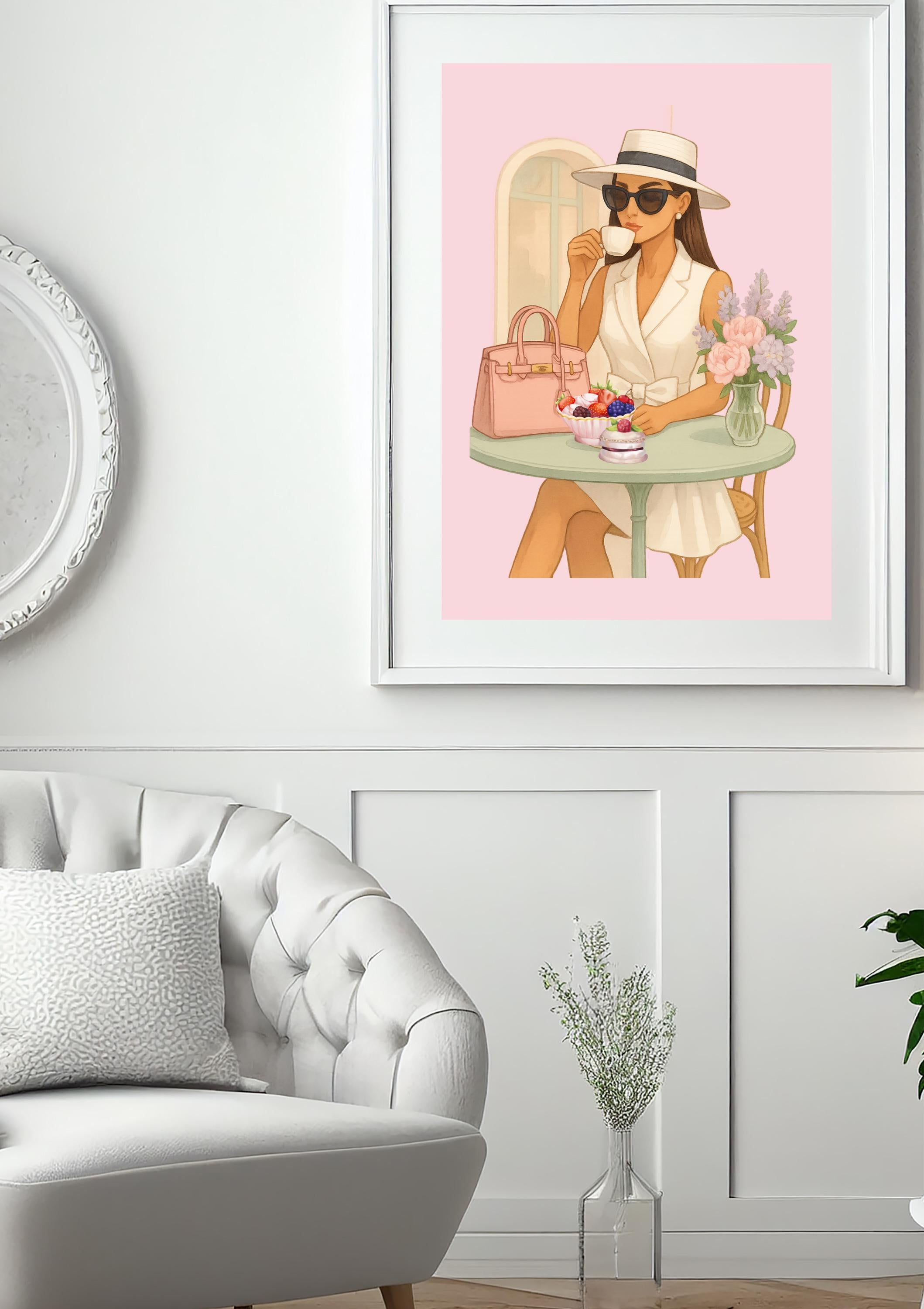 Parisian Chic Fashion Girl Illustration | Digital Download | Wall Art, T-Shirt, iPad & Notebook Design