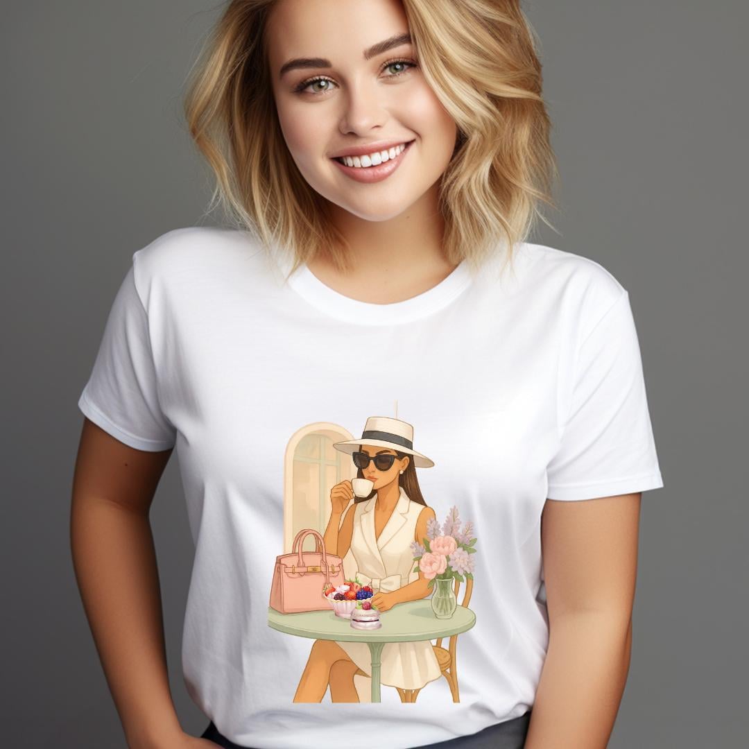 Parisian Chic Fashion Girl Illustration | Digital Download | Wall Art, T-Shirt, iPad & Notebook Design
