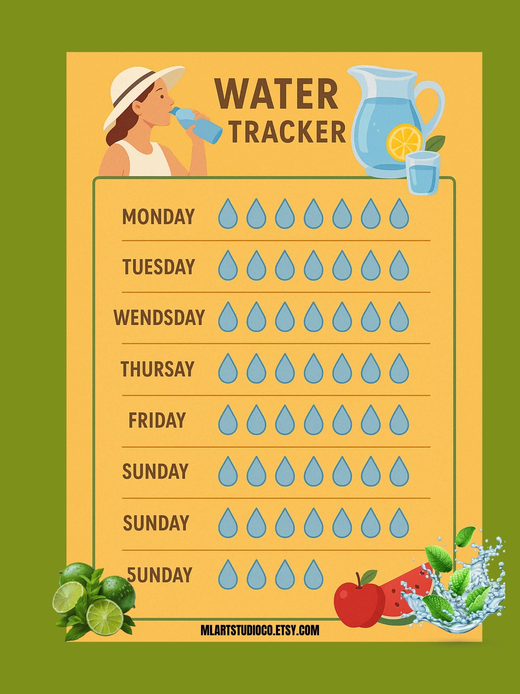 Healthy Life Planner Printable & Editable – Weekly Meal Planner, Grocery List, Water Tracker – Wellness PDF Download