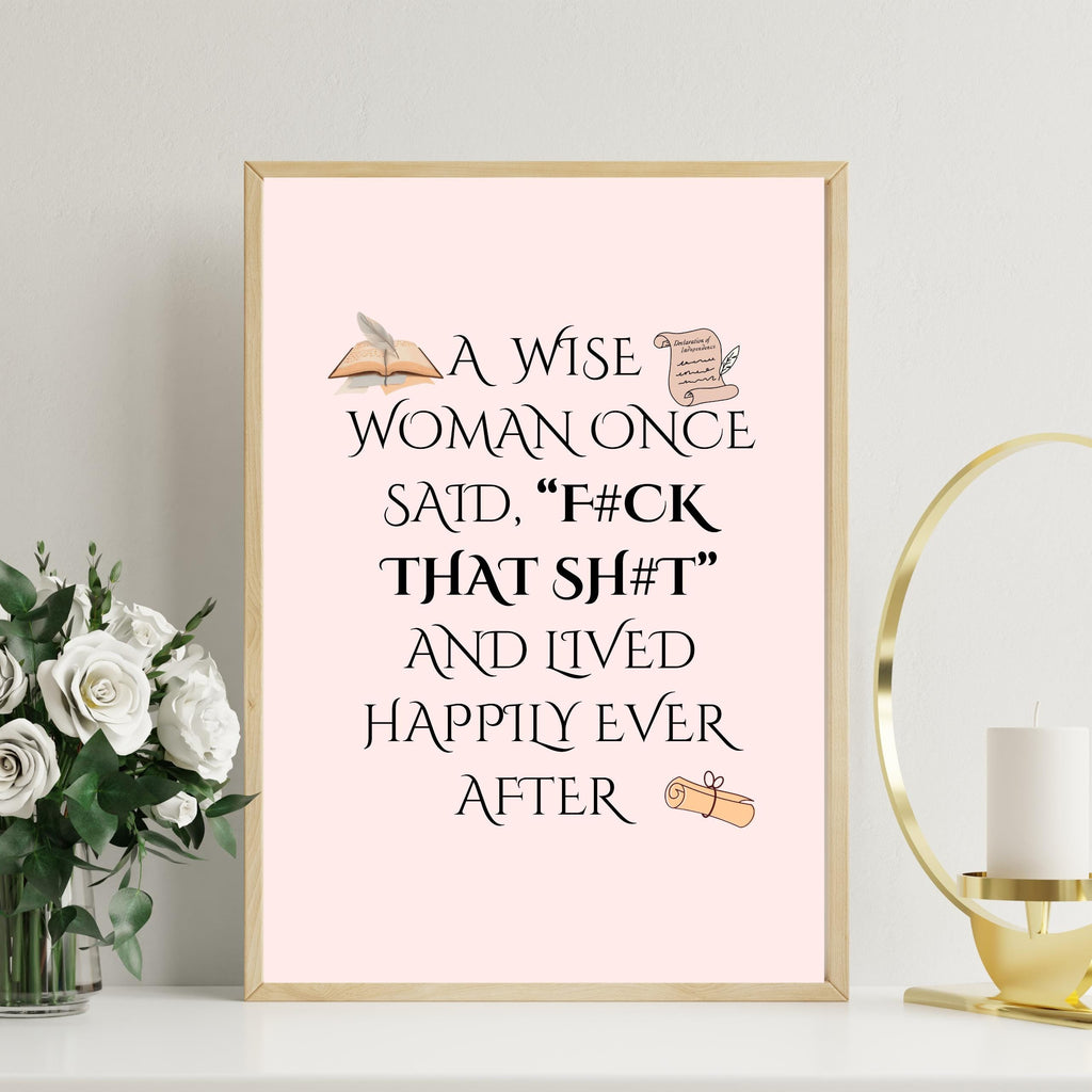 Funny Printable Wall Art for Women – Sassy Quote “Fck That Sht” – Digital Download | Feminist Decor, Empowerment Gift, Humor Poster
