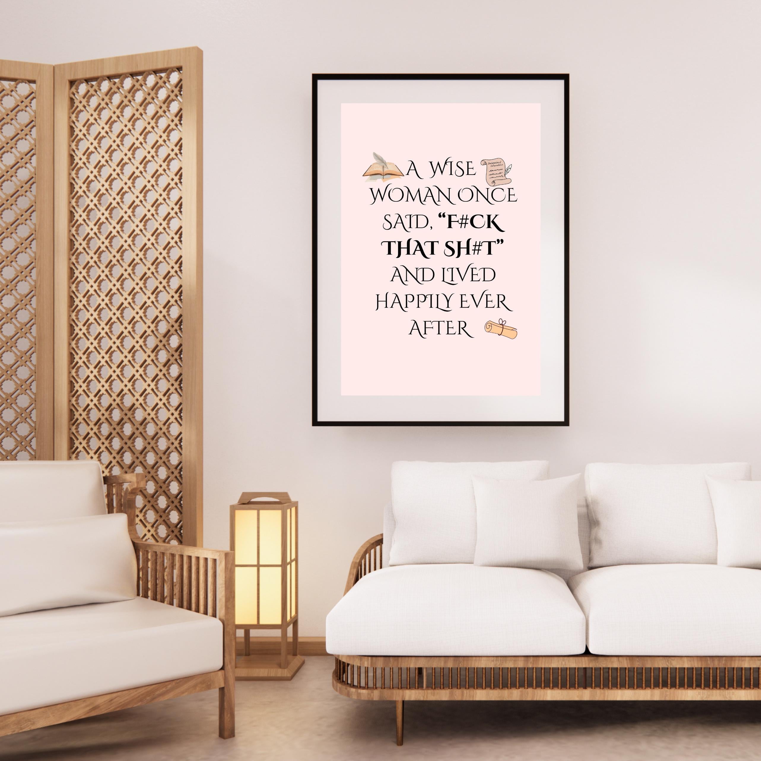 Funny Printable Wall Art for Women – Sassy Quote “Fck That Sht” – Digital Download | Feminist Decor, Empowerment Gift, Humor Poster