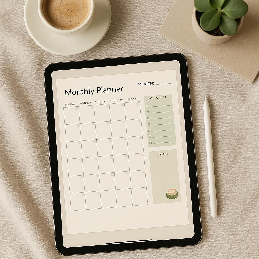 Digital Life Planner PDF – Undated GoodNotes, Laptop, Tablet, Printable | Daily, Weekly, Self-Care, Budget + Goals