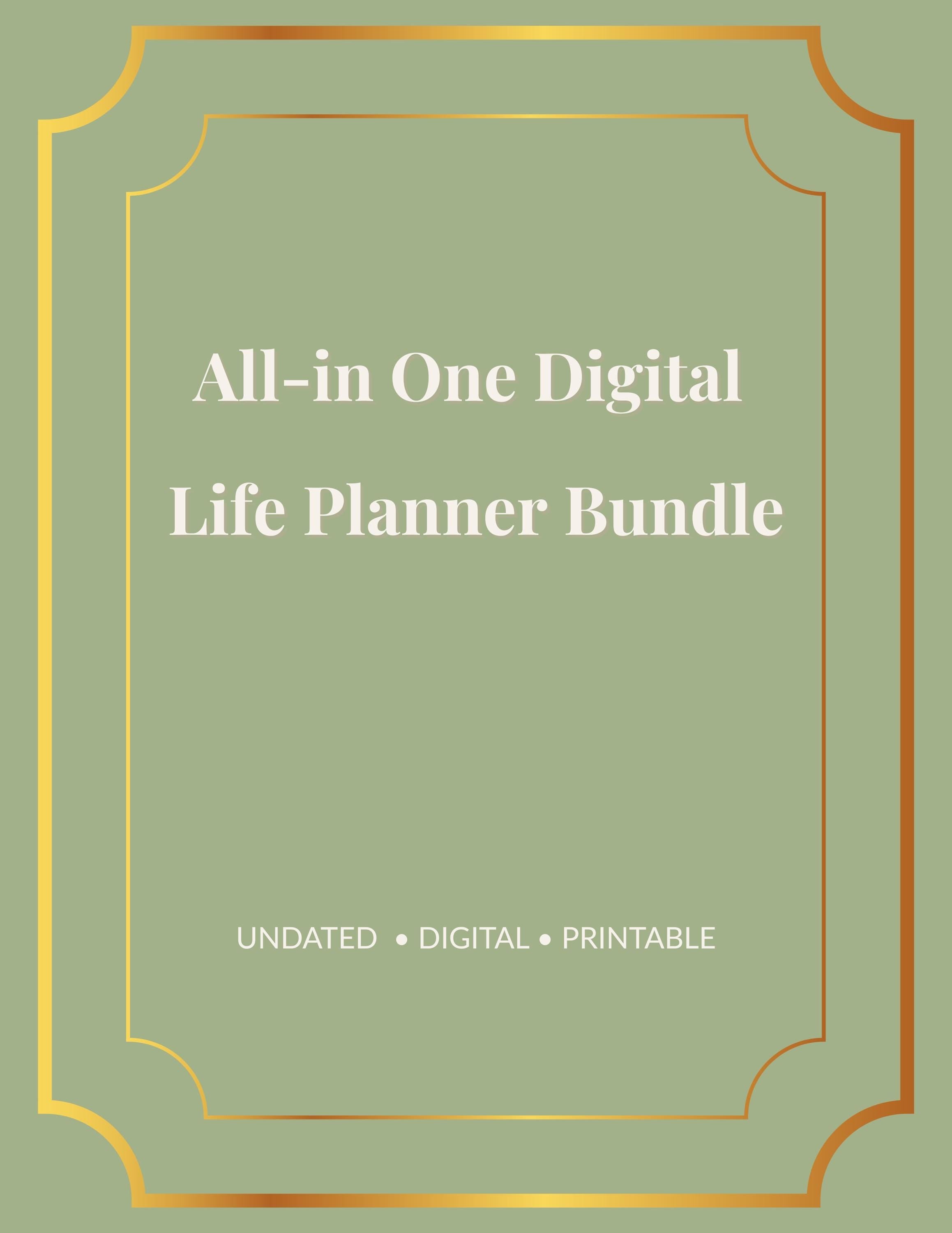 Digital Life Planner PDF – Undated GoodNotes, Laptop, Tablet, Printable | Daily, Weekly, Self-Care, Budget + Goals