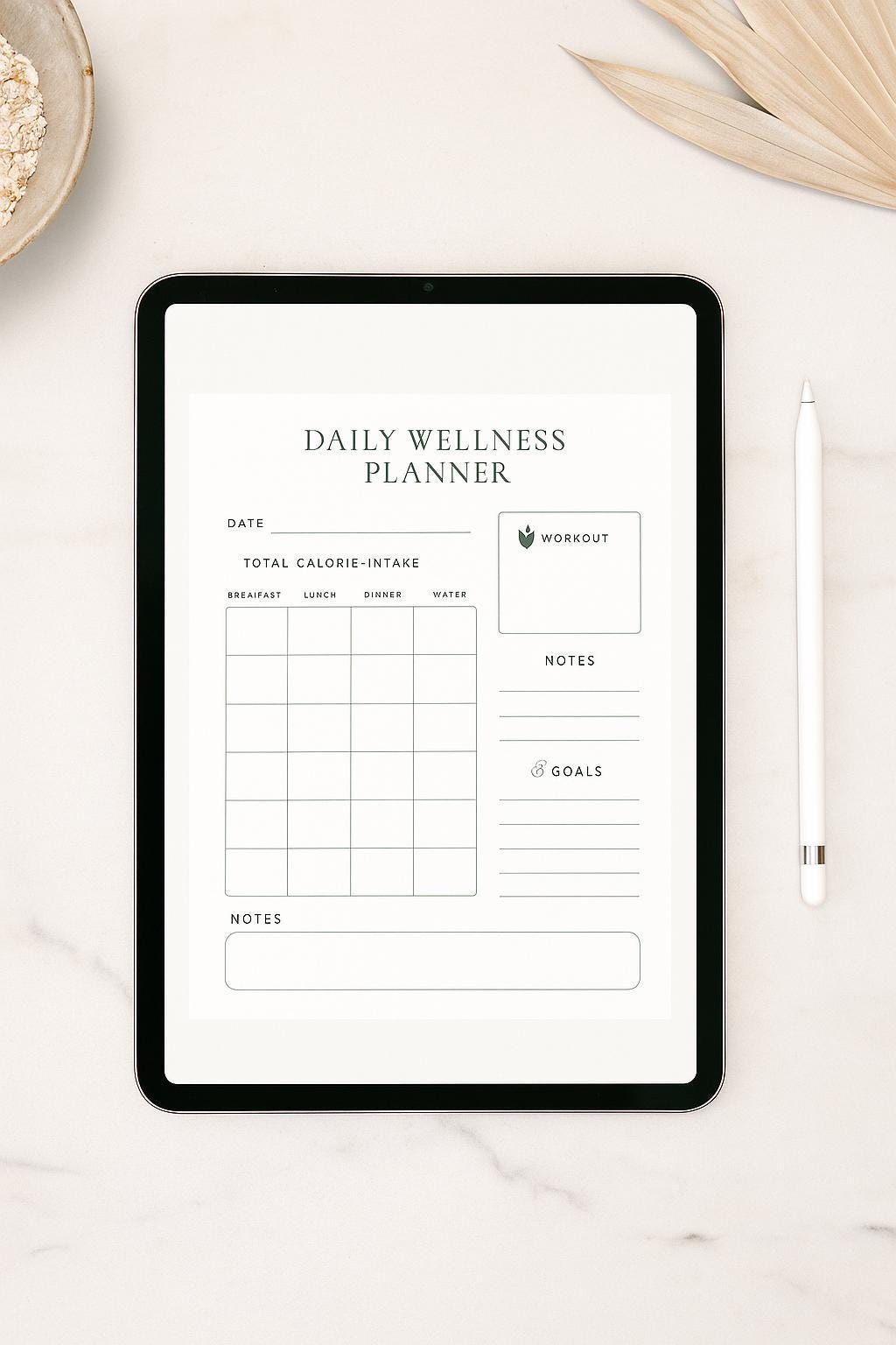Digital Life Planner PDF – Undated GoodNotes, Laptop, Tablet, Printable | Daily, Weekly, Self-Care, Budget + Goals