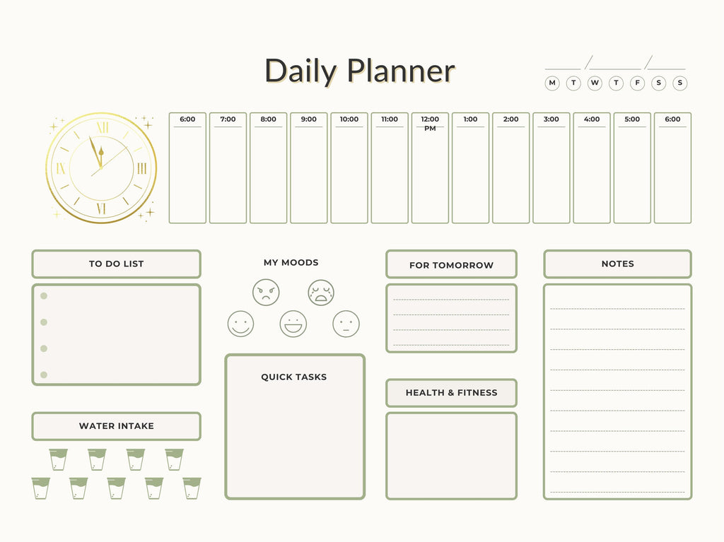 Digital Life Planner PDF – Undated GoodNotes, Laptop, Tablet, Printable | Daily, Weekly, Self-Care, Budget + Goals