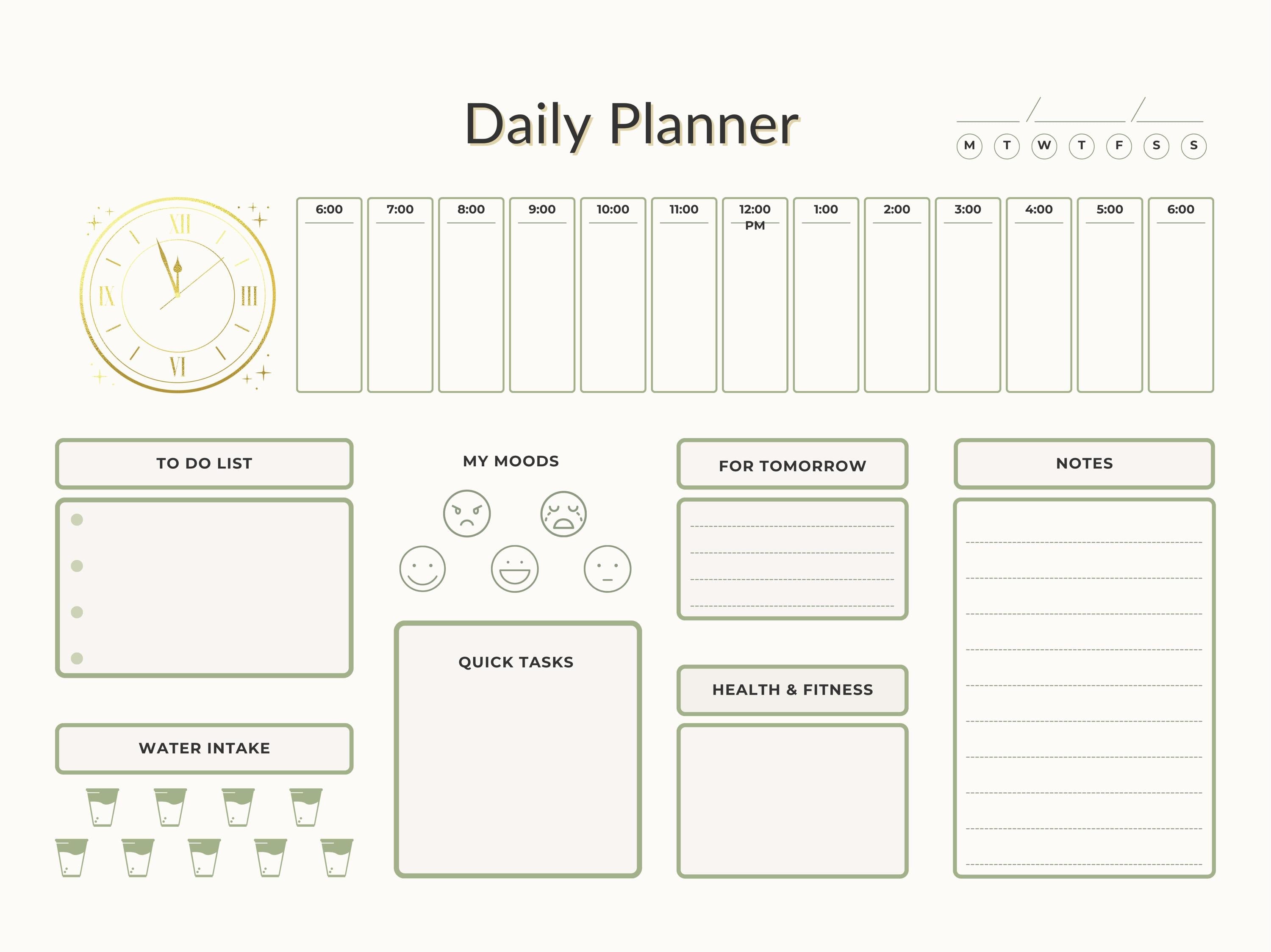 Digital Life Planner PDF – Undated GoodNotes, Laptop, Tablet, Printable | Daily, Weekly, Self-Care, Budget + Goals