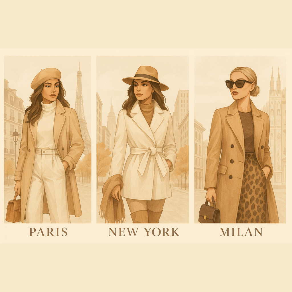 Paris New York Milan Fashion Wall Art – Chic Fall Canvas, Modern Travel-Inspired Home Decor