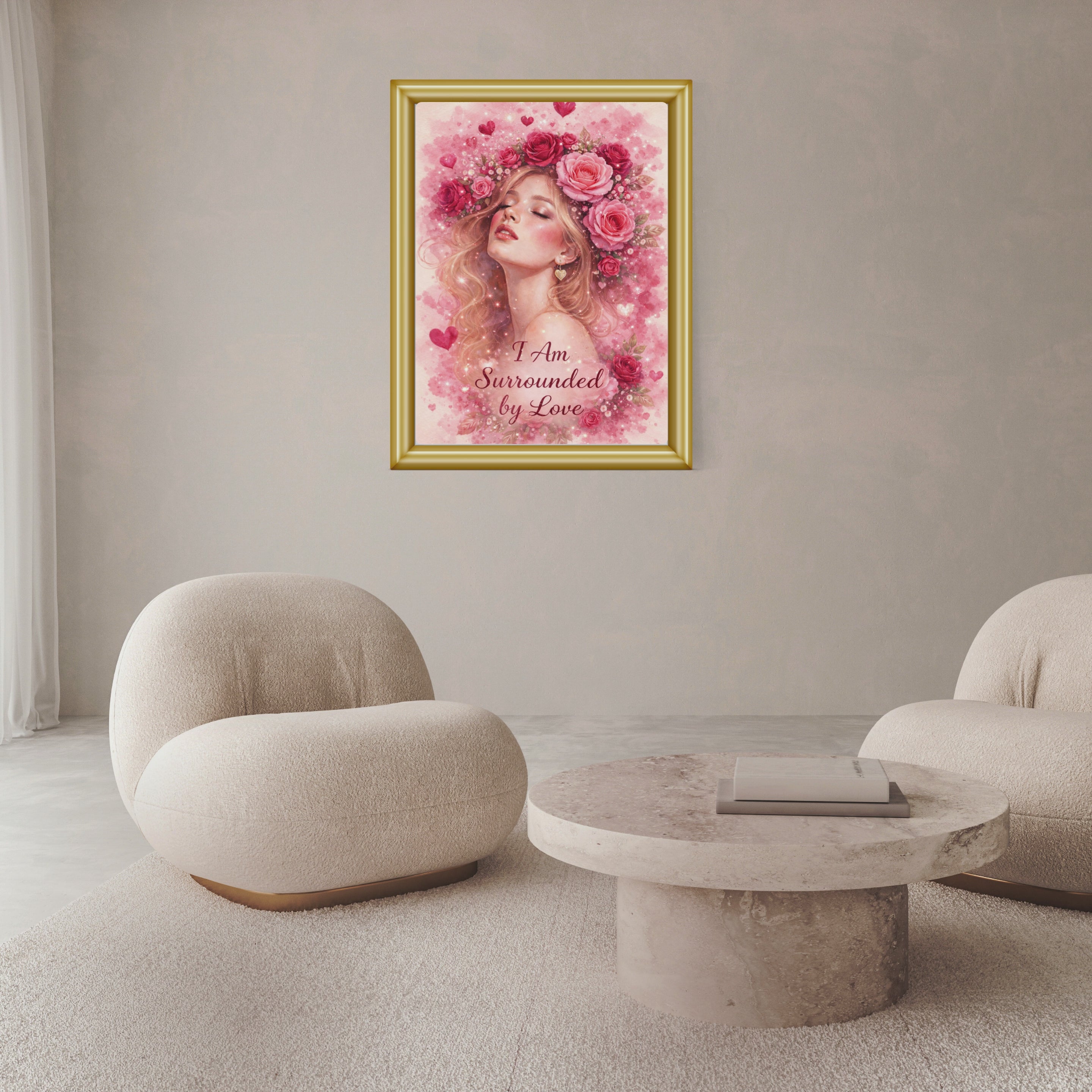 I Am Surrounded by Love – Printable Wall Art | Valentine’s Day Digital Download