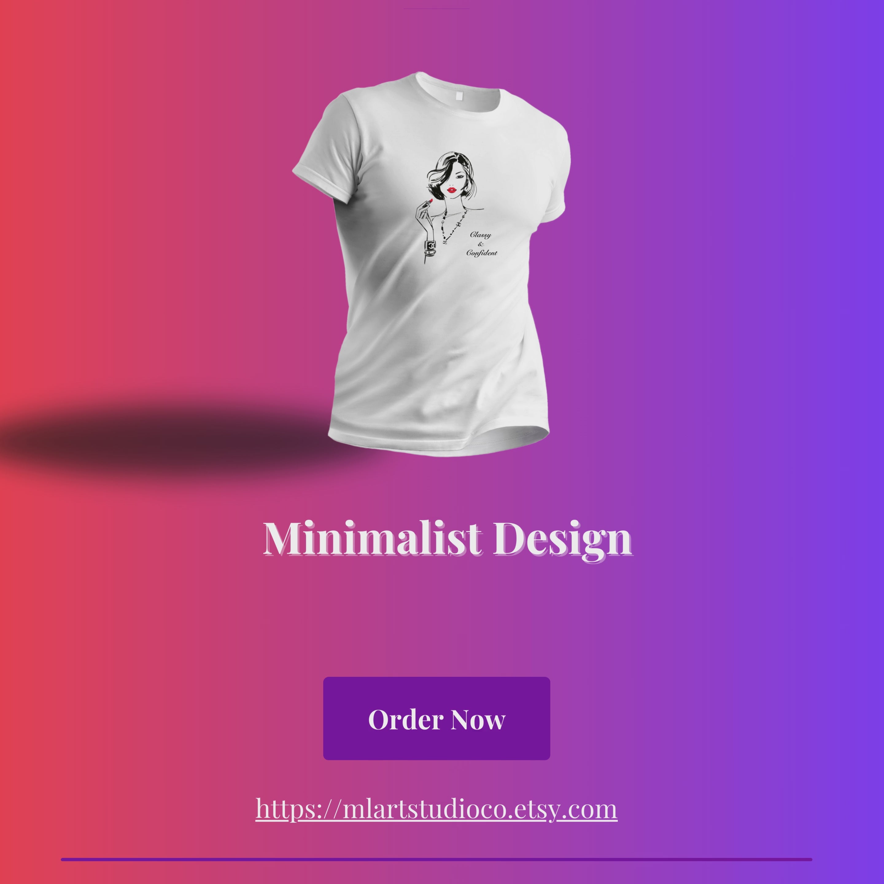 Classy & Confident Minimalist Woman Illustration T-Shirt